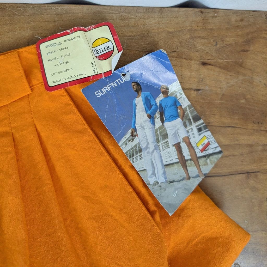 Vintage Deadstock Men's Cotler Surf N' Turf Blaze Orange Pants 30" Size US 30 / EU 46 - 3 Thumbnail