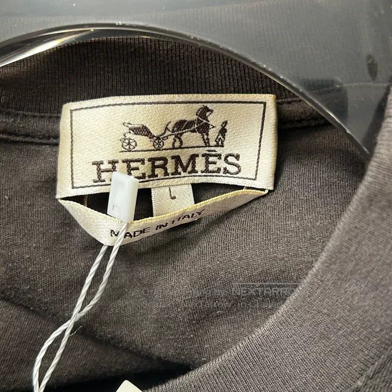 Hermes Hermes Coffee Colored Jacquard Short Sleeve Size L / US 10 / IT 46 - 4 Thumbnail