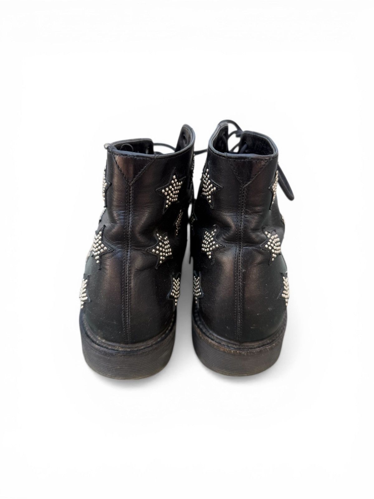 Saint Laurent Paris Studded Star Combat Boots in Black Leather Size US 8 / EU 41 - 4 Thumbnail
