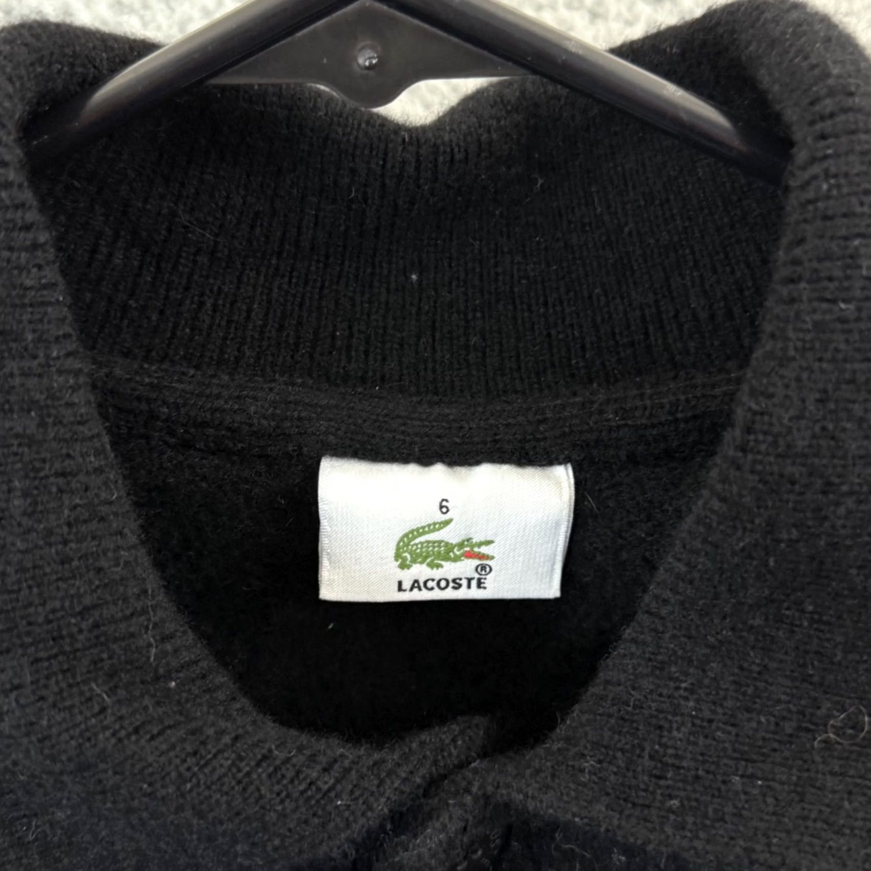 Lacoste Lacoste Sweater Mens 6 XL Black Wool Henley Long Sleeve Knit Preppy Pullover Size US S / EU 44-46 / 1 - 6 Thumbnail