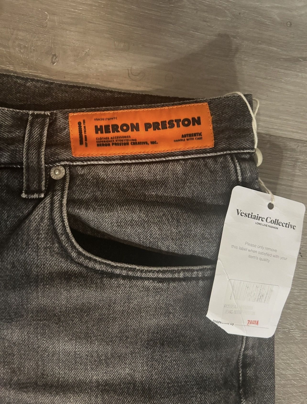 Heron Preston HERON PRESTON grey denim. size 32 mens. adjustable pull tab Size US 32 / EU 48 - 3 Thumbnail