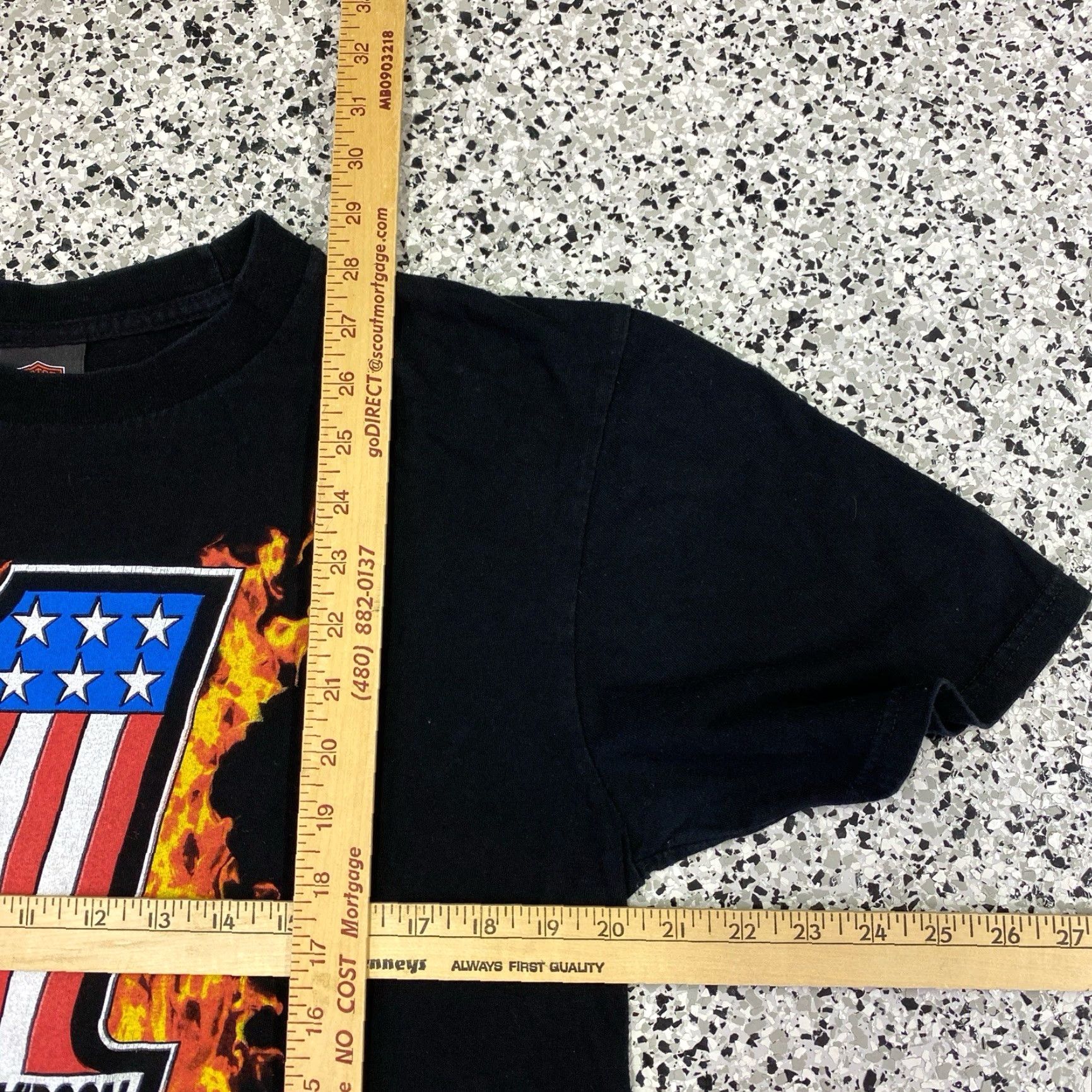 Harley Davidson VINTAGE Harley-Davidson T Shirt Flame Sz Large Black Cotton Crew Neck Short Sleeve Double-Sided Graphic Print USA Biker Motorcycle 2000s Men Size US L / EU 52-54 / 3 - 2 Thumbnail