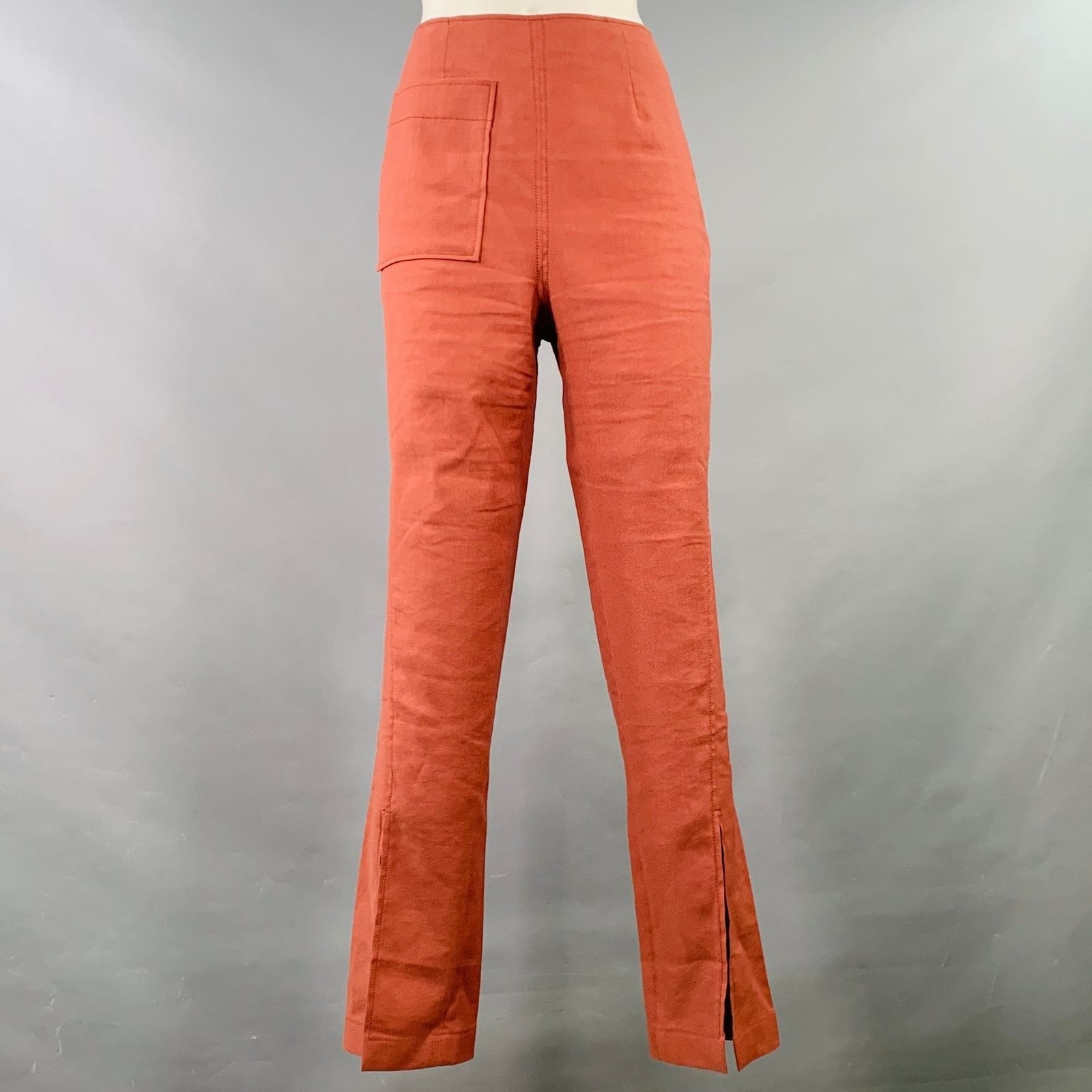 Rejina Pyo Size 6 Brown Brick Linen Blend One Pocket Dress Pants Size 28" / US 6 / IT 42 - 1 Thumbnail