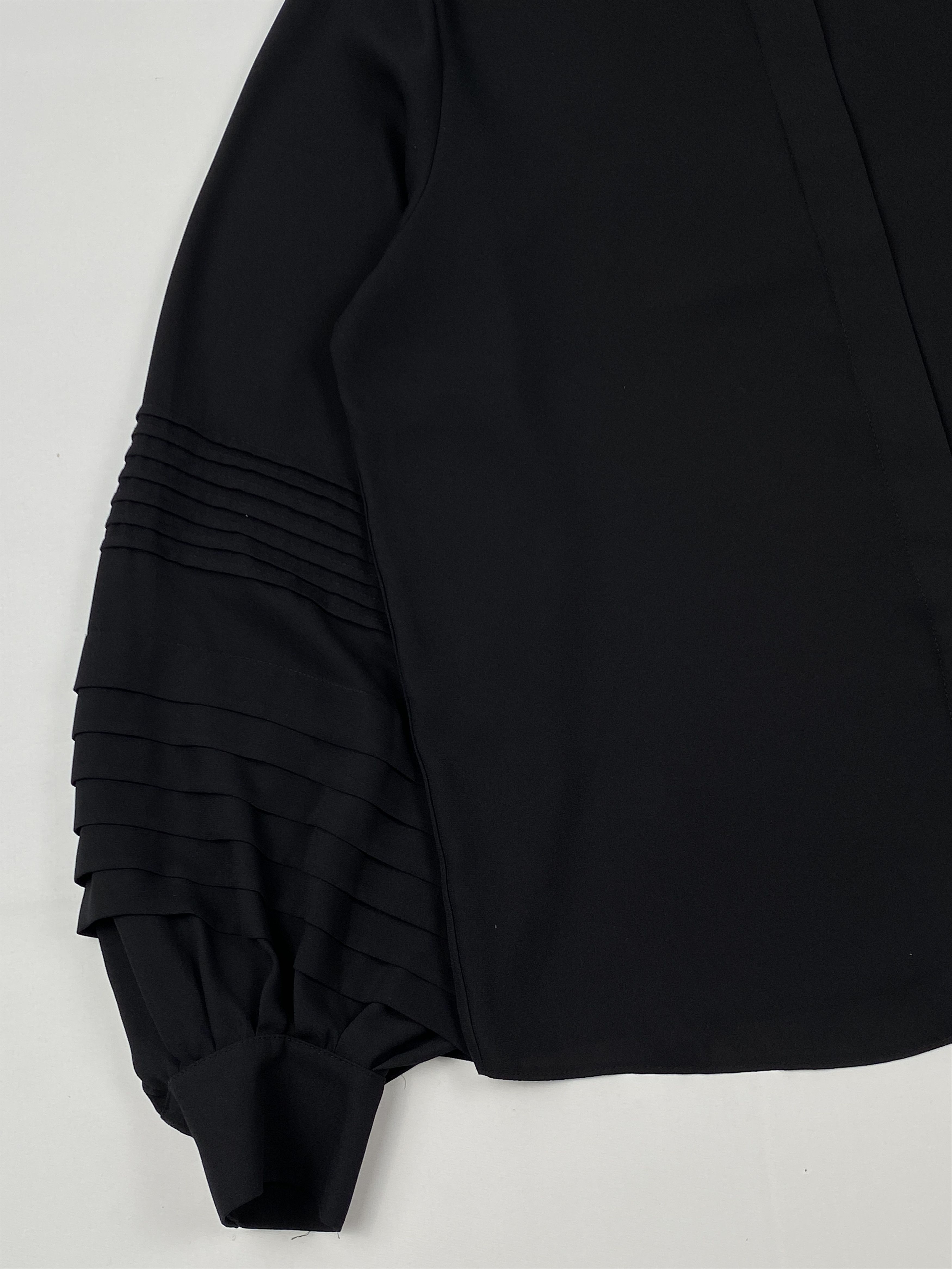 Uniforms Pleated Sleeves Long Sleeve Blouse