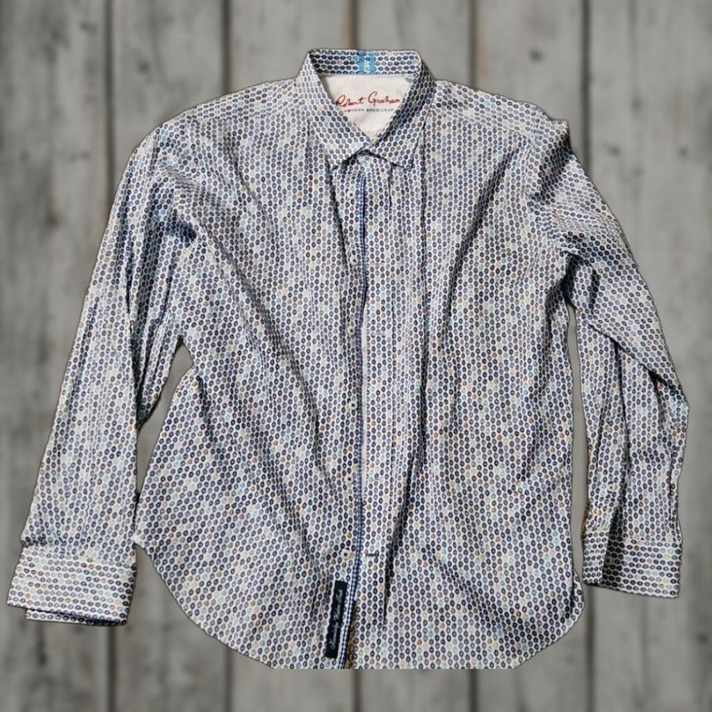 Robert Graham Robert Graham TULSA Long Sleeve Classic Fit Shirt Blue Multi Mens XL Size US XL / EU 56 / 4 - 1 Thumbnail