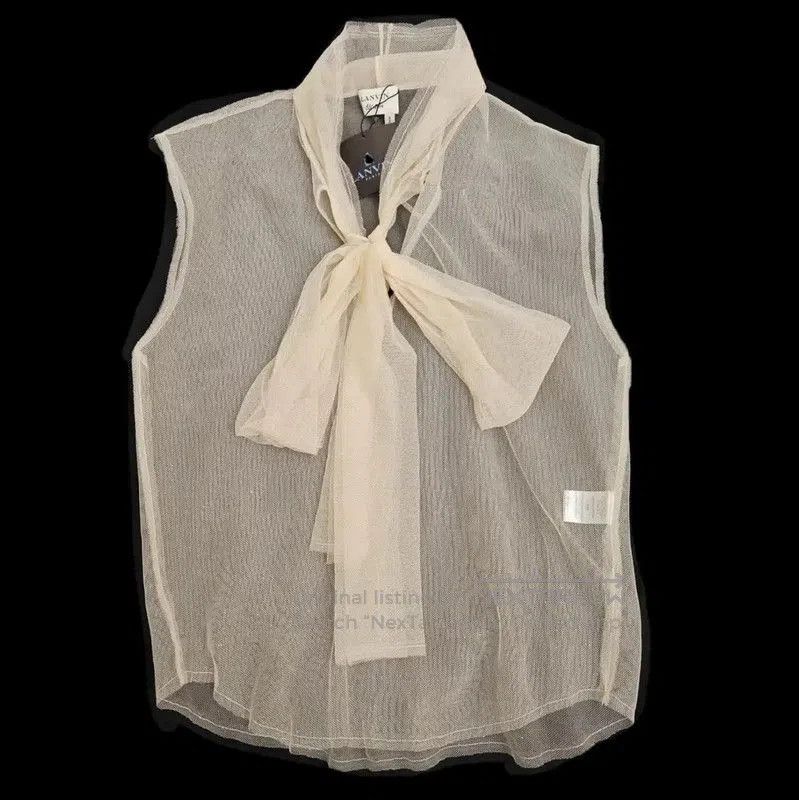 Lanvin Lanvin Short Sleeve Champagne Blouse for Women . Size L / US 10 / IT 46 - 1 Thumbnail