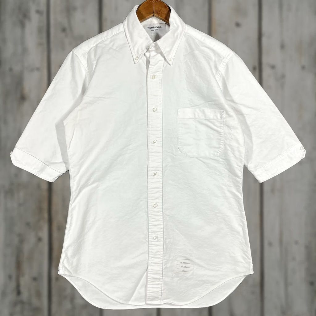 Thom Browne Thom Browne Shirt Mens Size 2 Medium White Short Sleeve Size US M / EU 48-50 / 2 - 1 Thumbnail