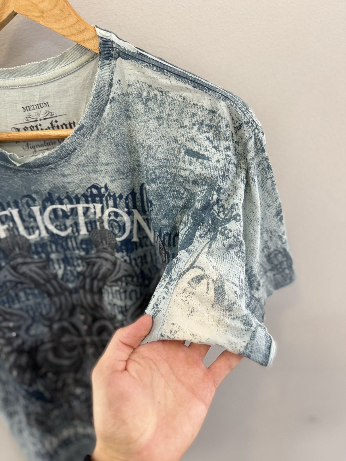 Affliction Y2K Affliction Style Blue and black Destruction T-shirt Size US M / EU 48-50 / 2 - 7 Thumbnail