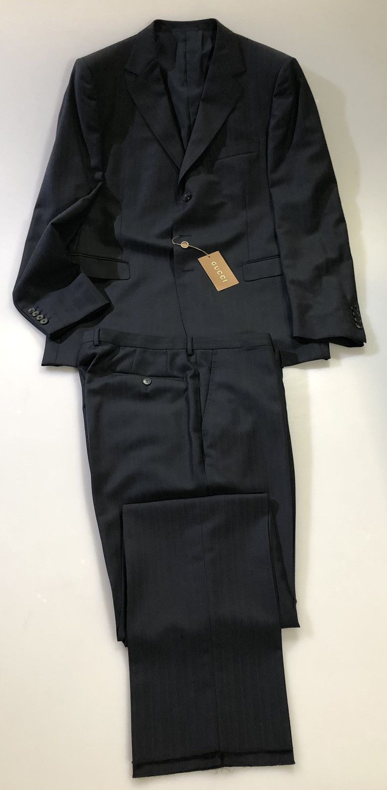 Gucci black/black rep stripe slim fit suit 56r new