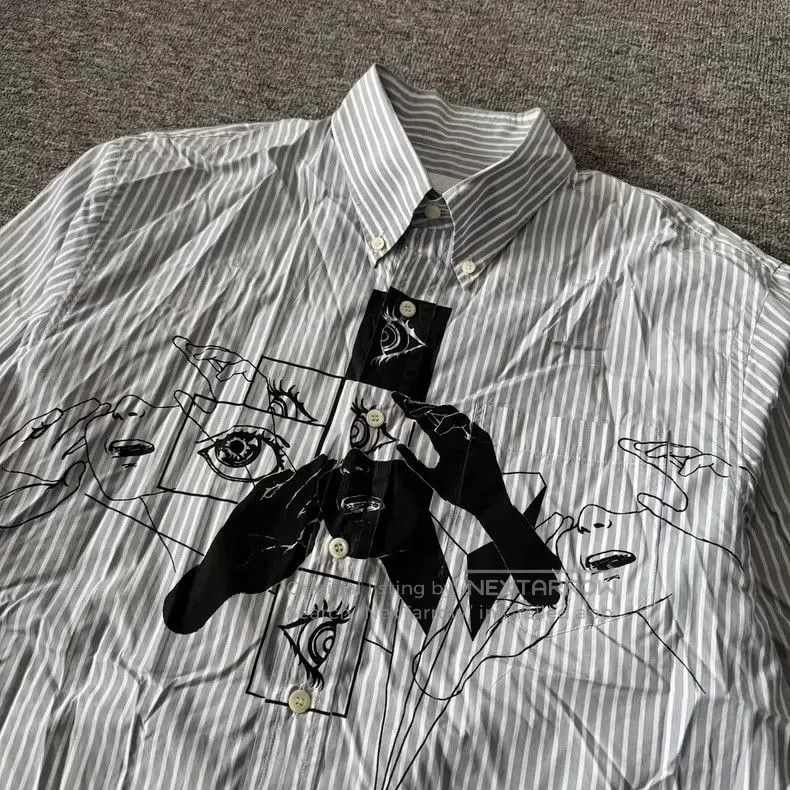 Prada Prada Striped Cartoon Print Long Sleeve Shirt. Size US XXL / EU 58 / 5 - 3 Thumbnail