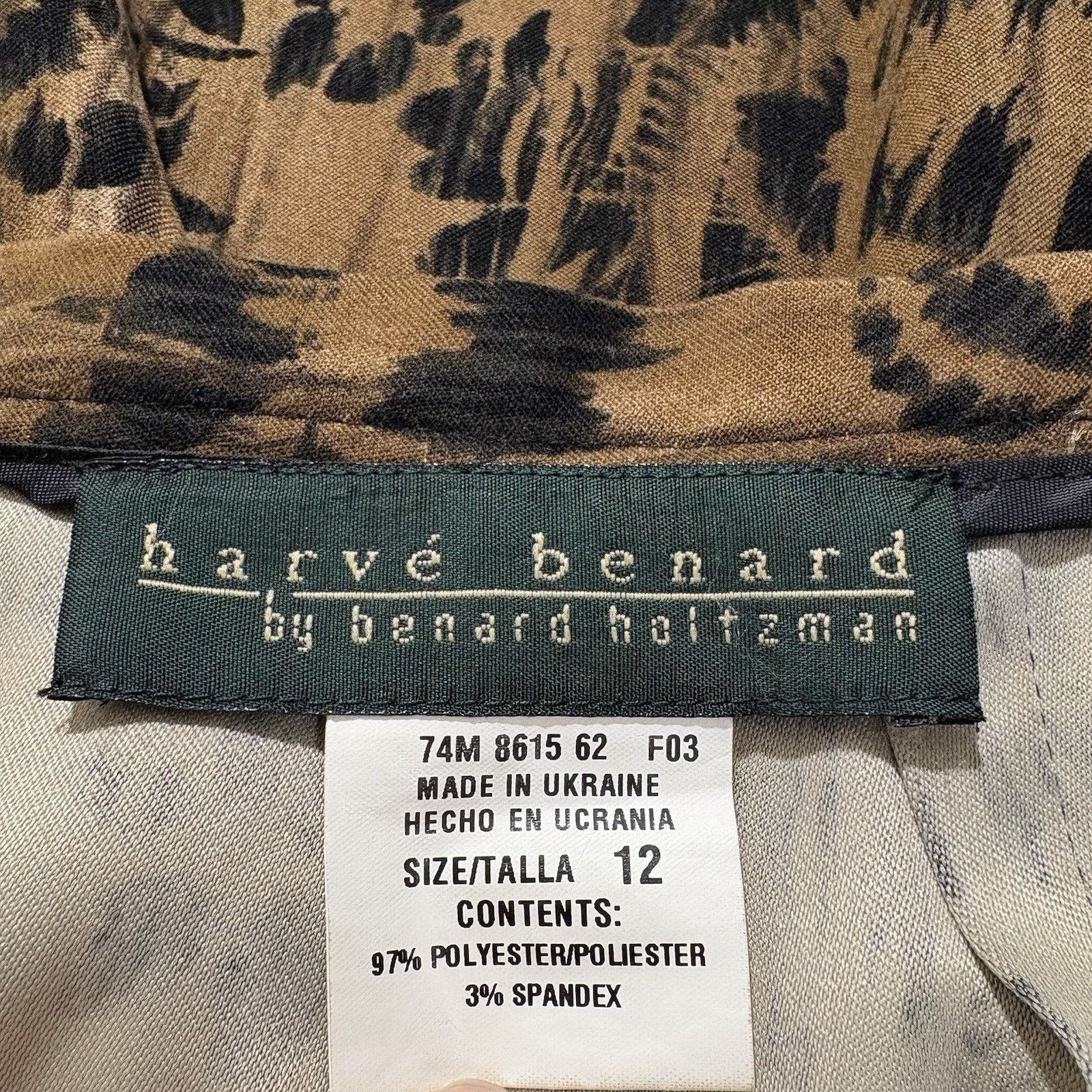 Harve Benard Harve Benard 12 Pencil Skirt Brown + Black Floral Patterned Size 34" / US 12 / IT 48 - 4 Thumbnail