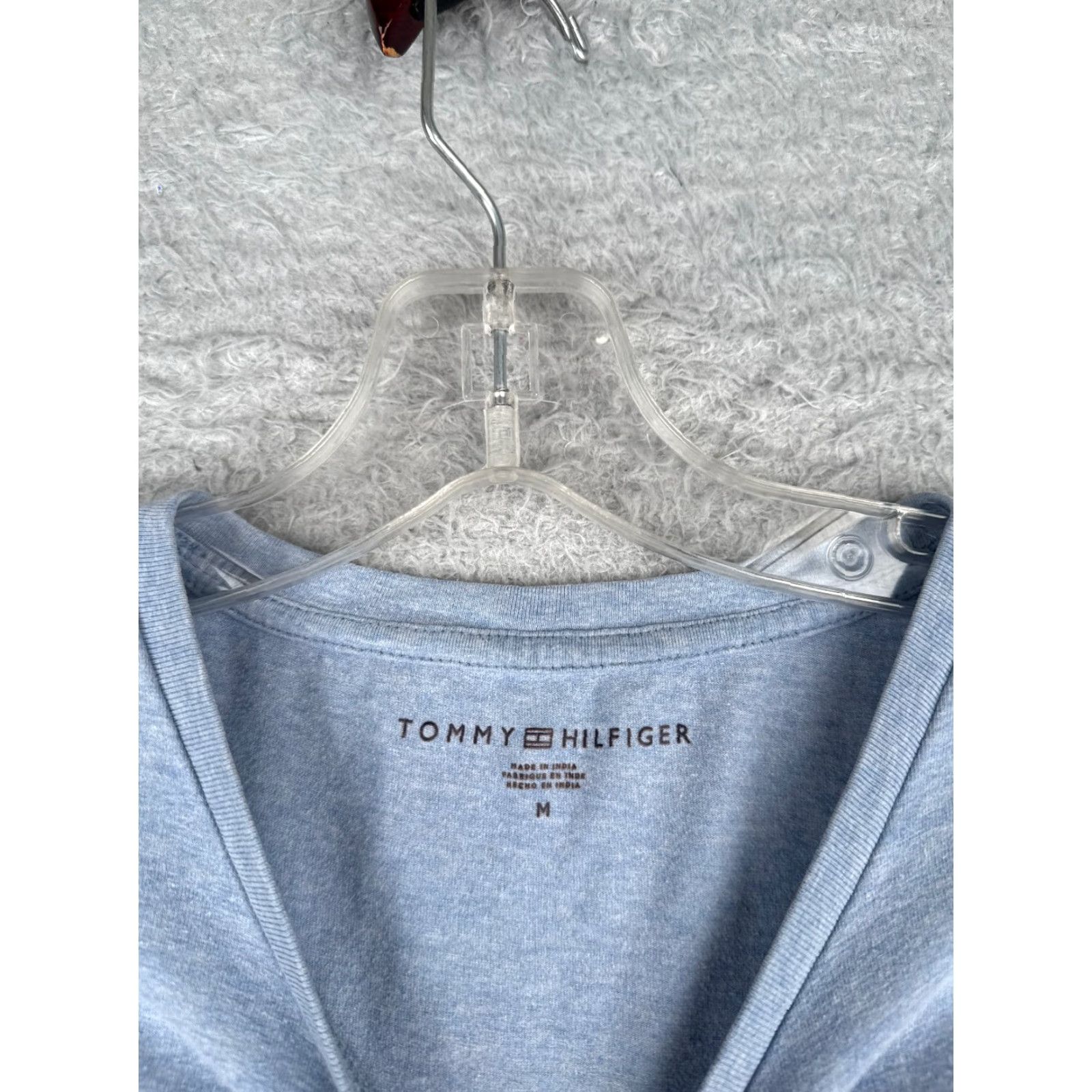 Tommy Hilfiger Tommy Hilfiger Shirt Men Medium Blue Cotton Blend Crew Neck Short Sleeve Designer Size US M / EU 48-50 / 2 - 7 Thumbnail
