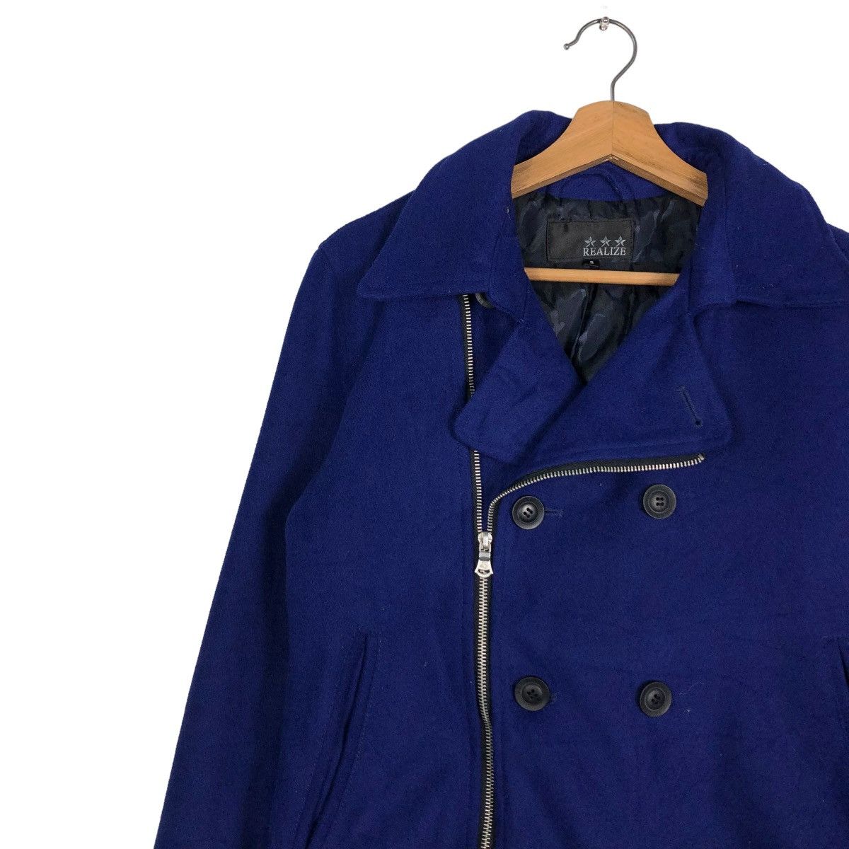 Hysteric Glamour 🔥VINTAGE WOOL BIKER JACKET REALIZE JAPAN DOUBLE COLLAR Size US M / EU 48-50 / 2 - 7 Thumbnail