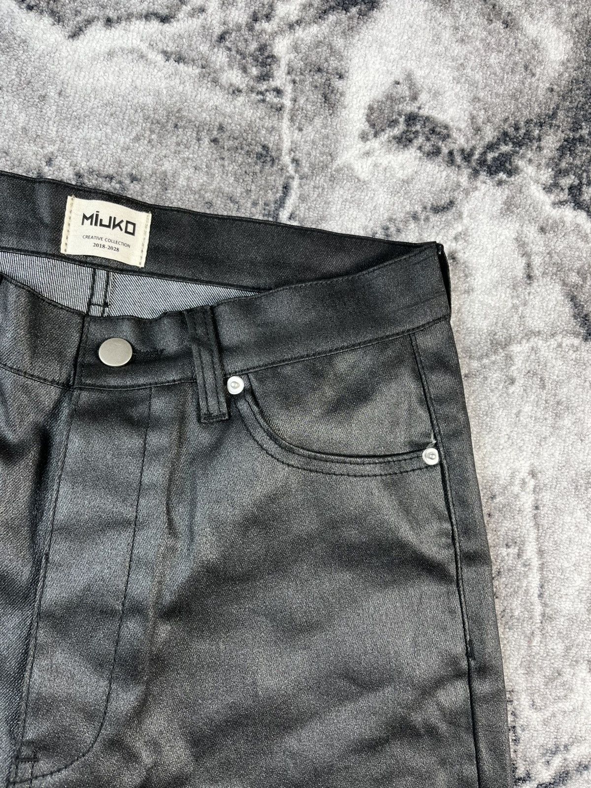 Other MIJKO Coated Denim Leather Look Pants Y2K Straight Fit M Size 31" - 5 Thumbnail