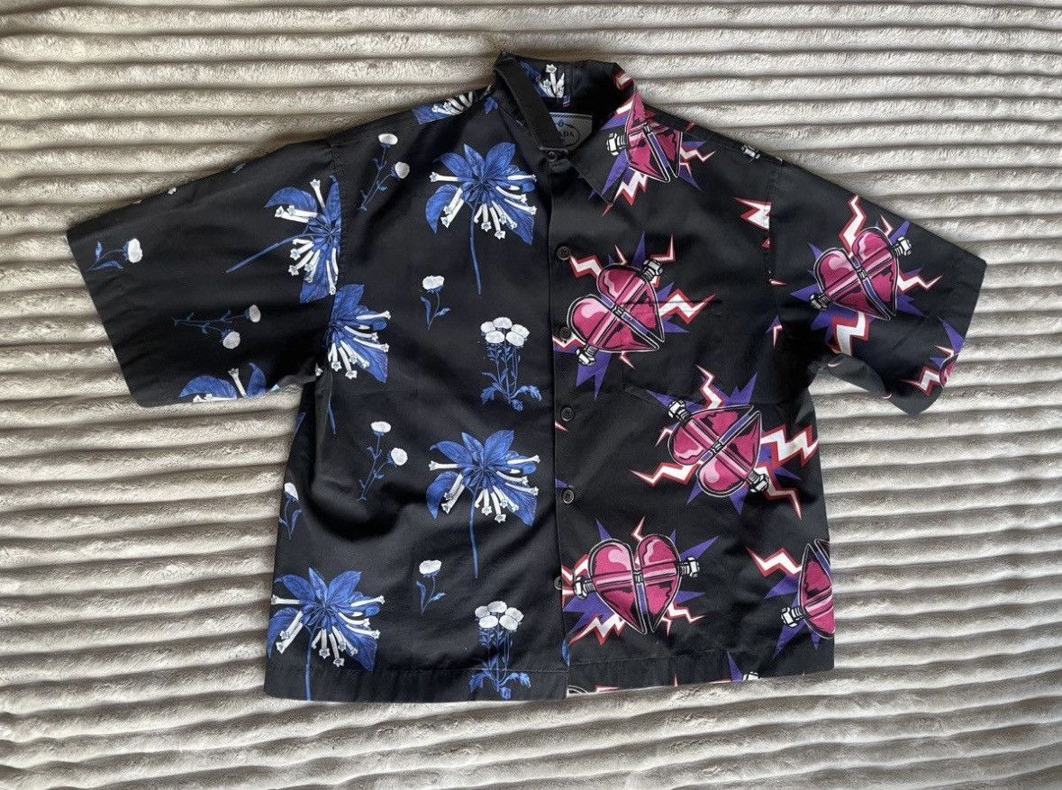 Prada Double Match Poplin Hearts Shirt Size US M / EU 48-50 / 2 - 1 Thumbnail