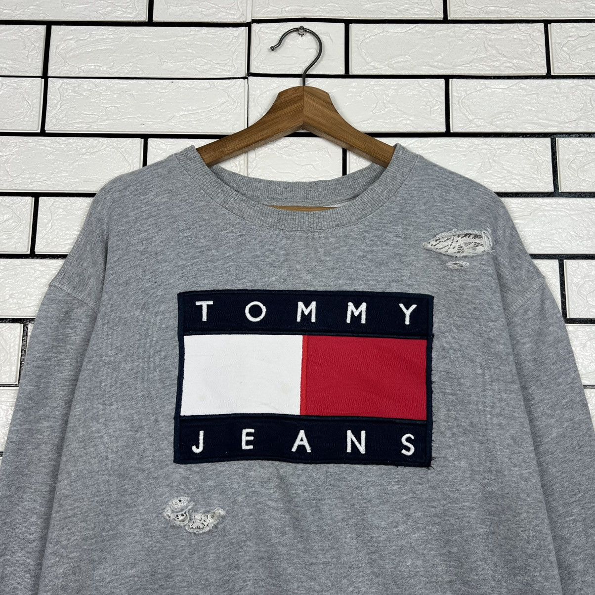 Tommy Jeans TOMMY JEANS Big Logo Distressed Sweatshirt #4065-C185 Size US M / EU 48-50 / 2 - 2 Thumbnail
