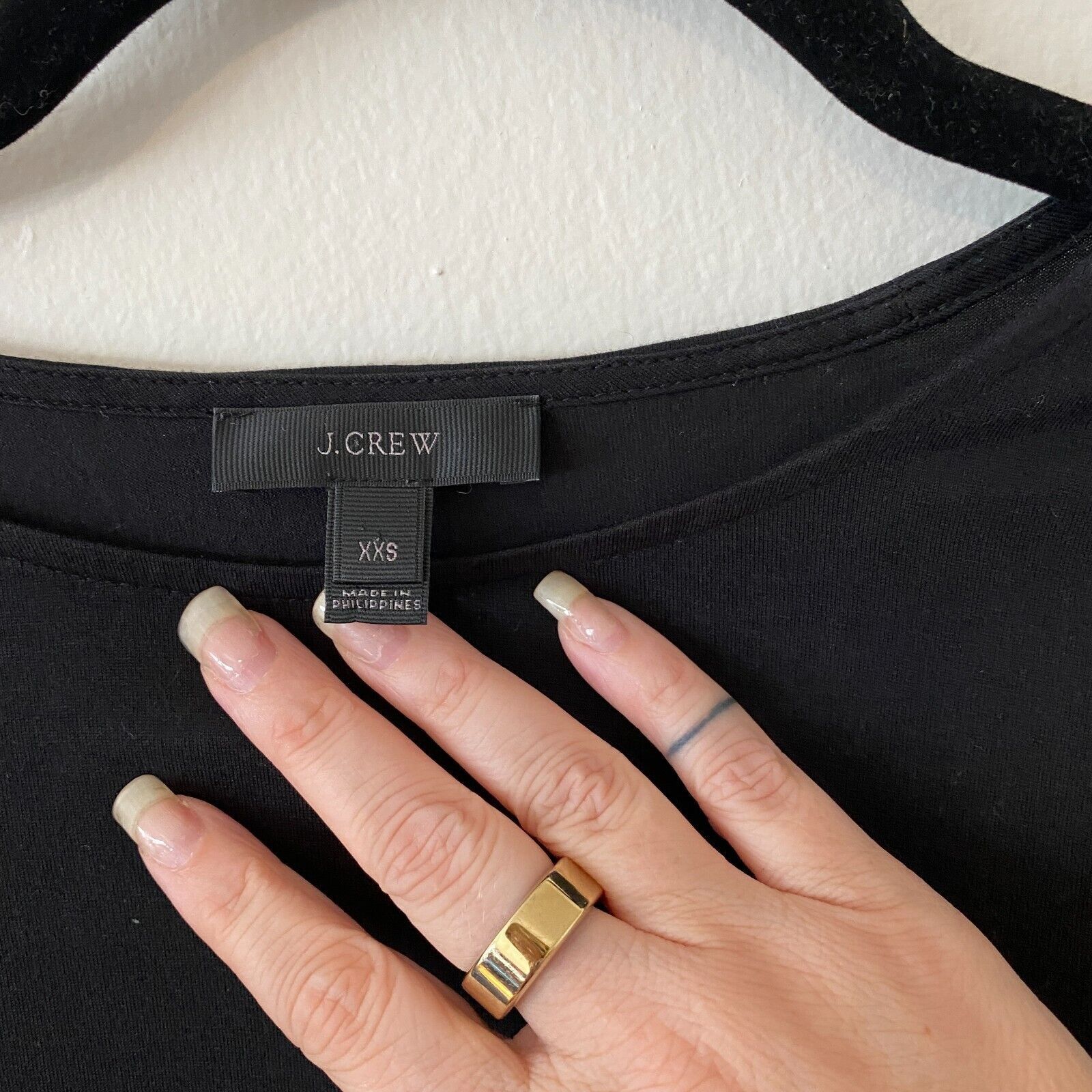 J.Crew J Crew Comfy Black & Cream Embroidery Circle Sleeve Hem Top Size XXS / US 00 / IT 34 - 6 Thumbnail