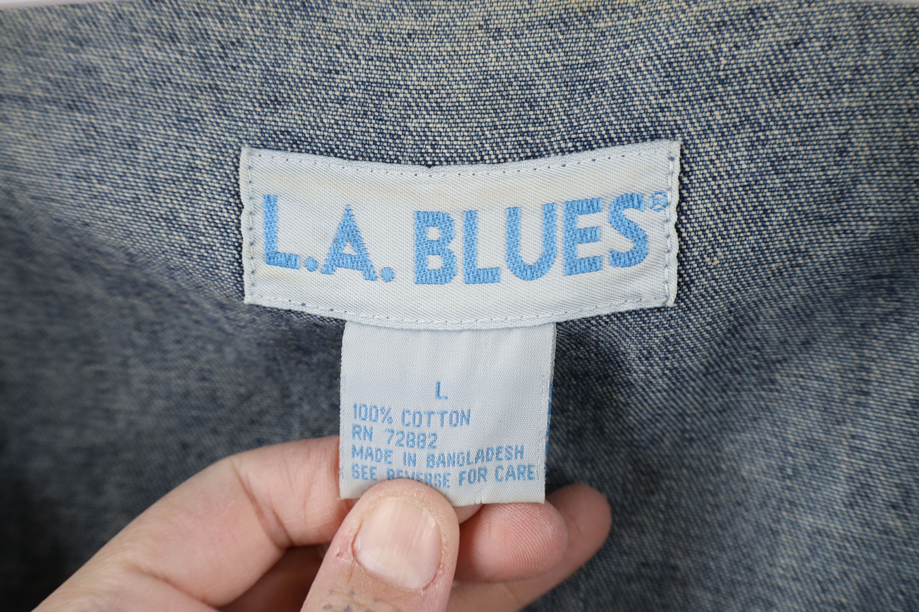 Vintage Vintage 90s Y2K LA Blues Babydoll Denim Trucker Jacket Size L / US 10 / IT 46 - 13 Thumbnail