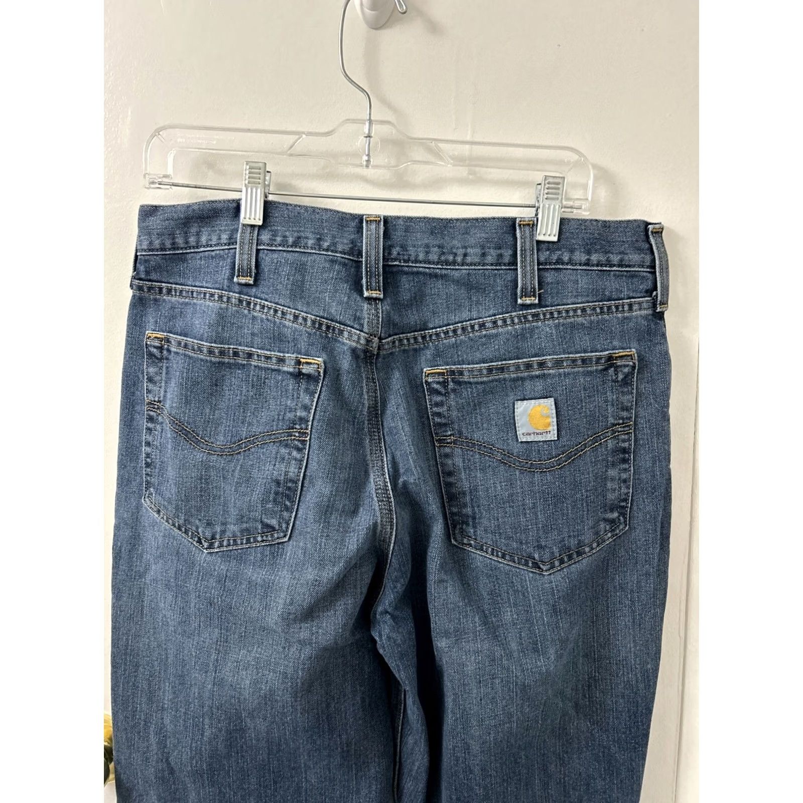 Carhartt Carhartt Jeans Mens 34x32 Blue Relaxed Fit Denim YKK 5-Pocket Straight BD1483-M Size US 34 / EU 50 - 6 Thumbnail