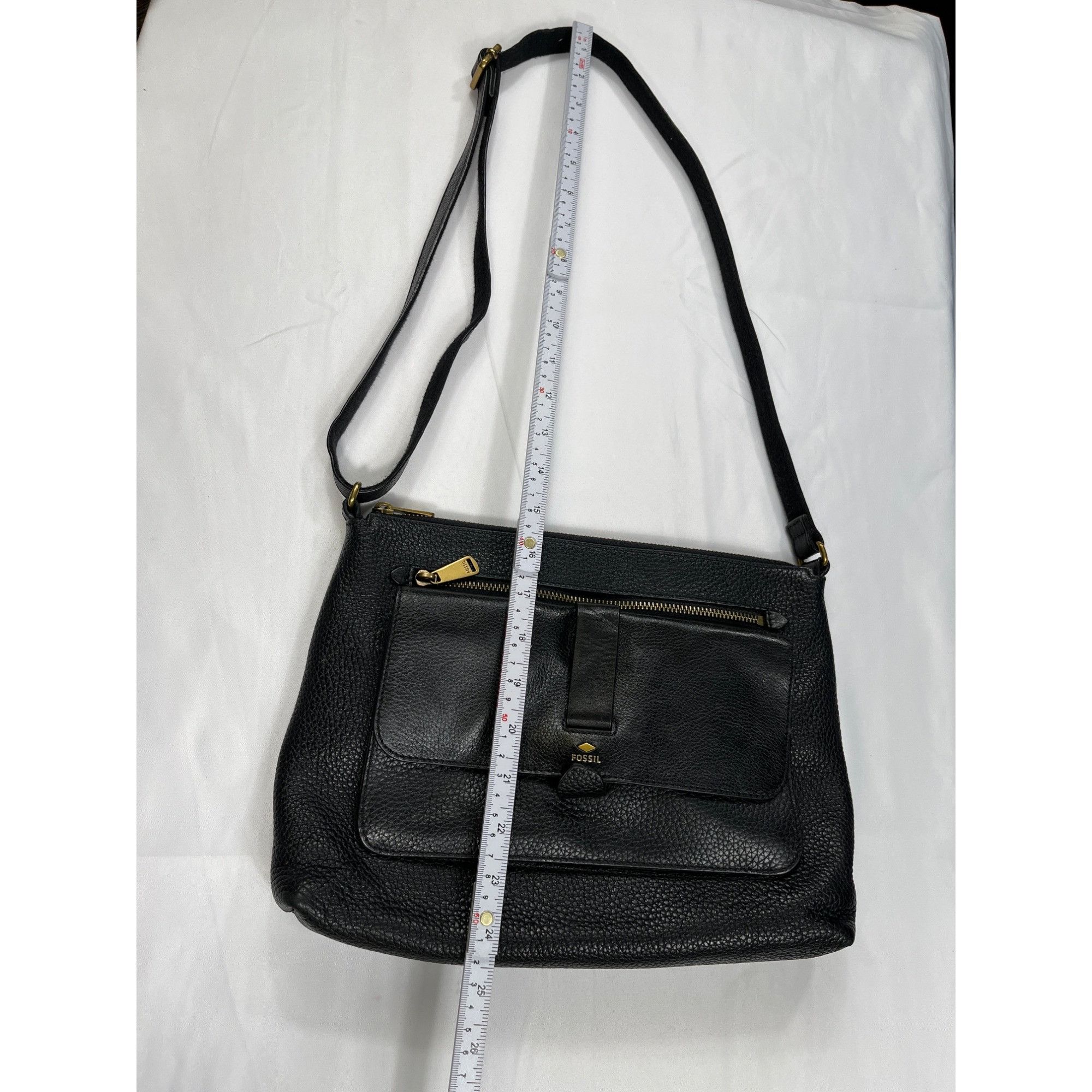 Fossil Fossil SKU 7461 Black Leather Crossbody Bag Purse Size ONE SIZE - 15 Thumbnail
