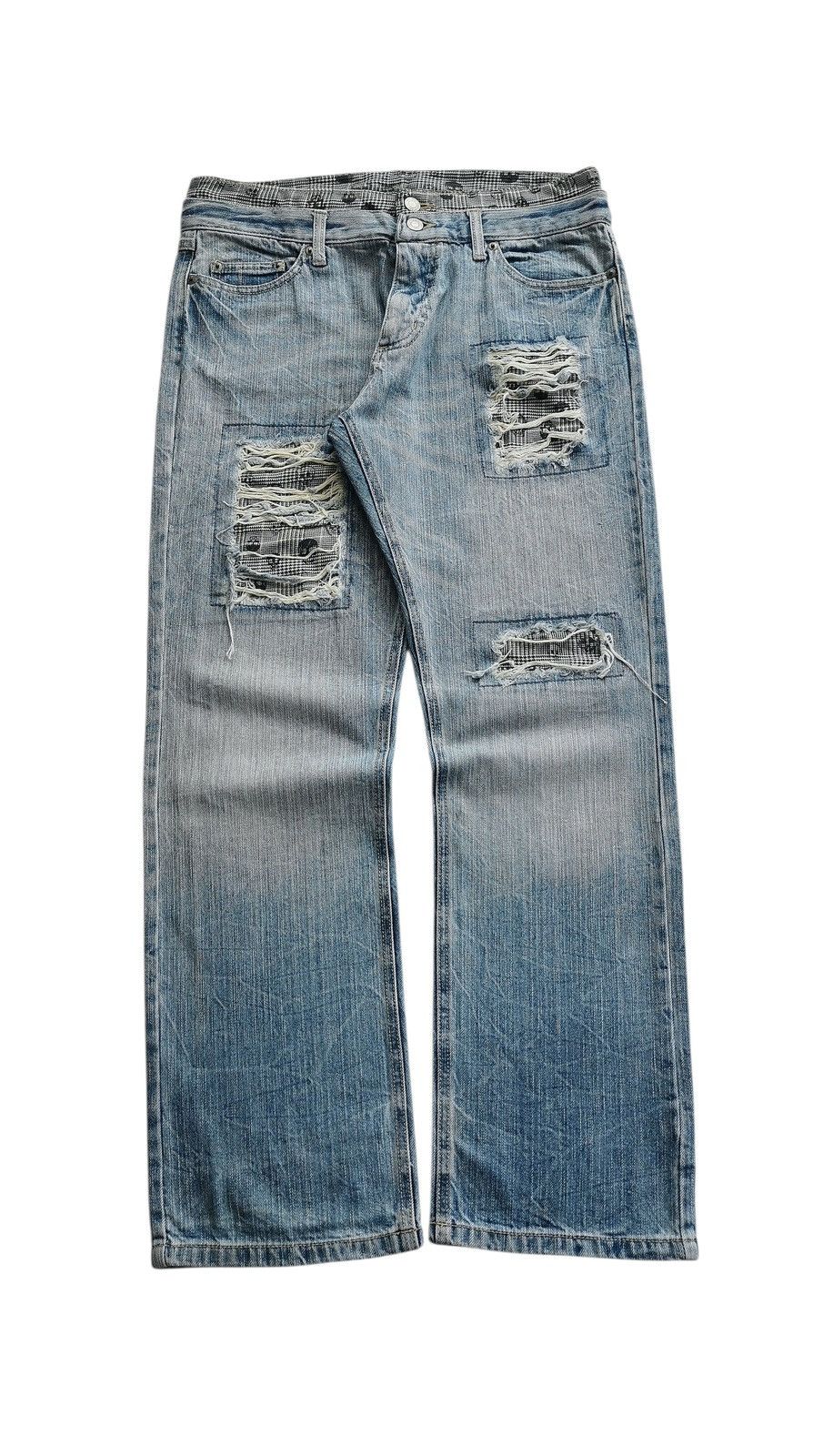 Kapital Vintage Avantgarde Distressed Patchwork Jeans Y2K 32x30 Size US 32 / EU 48 - 2 Thumbnail