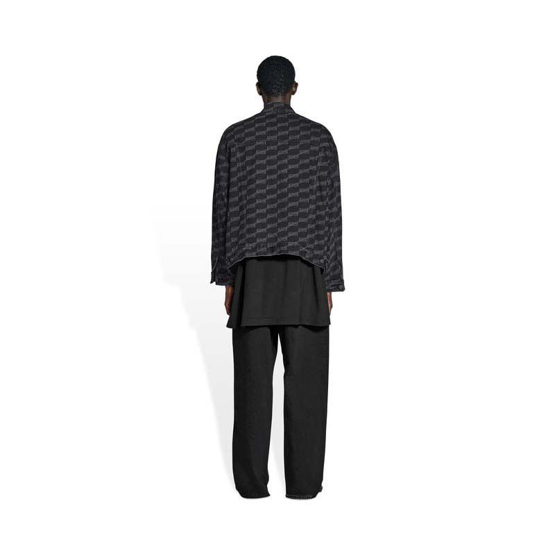 Balenciaga o1w1db10625 Dup / BB Monogram Large fit Jacket in Black Size US L / EU 52-54 / 3 - 3 Thumbnail