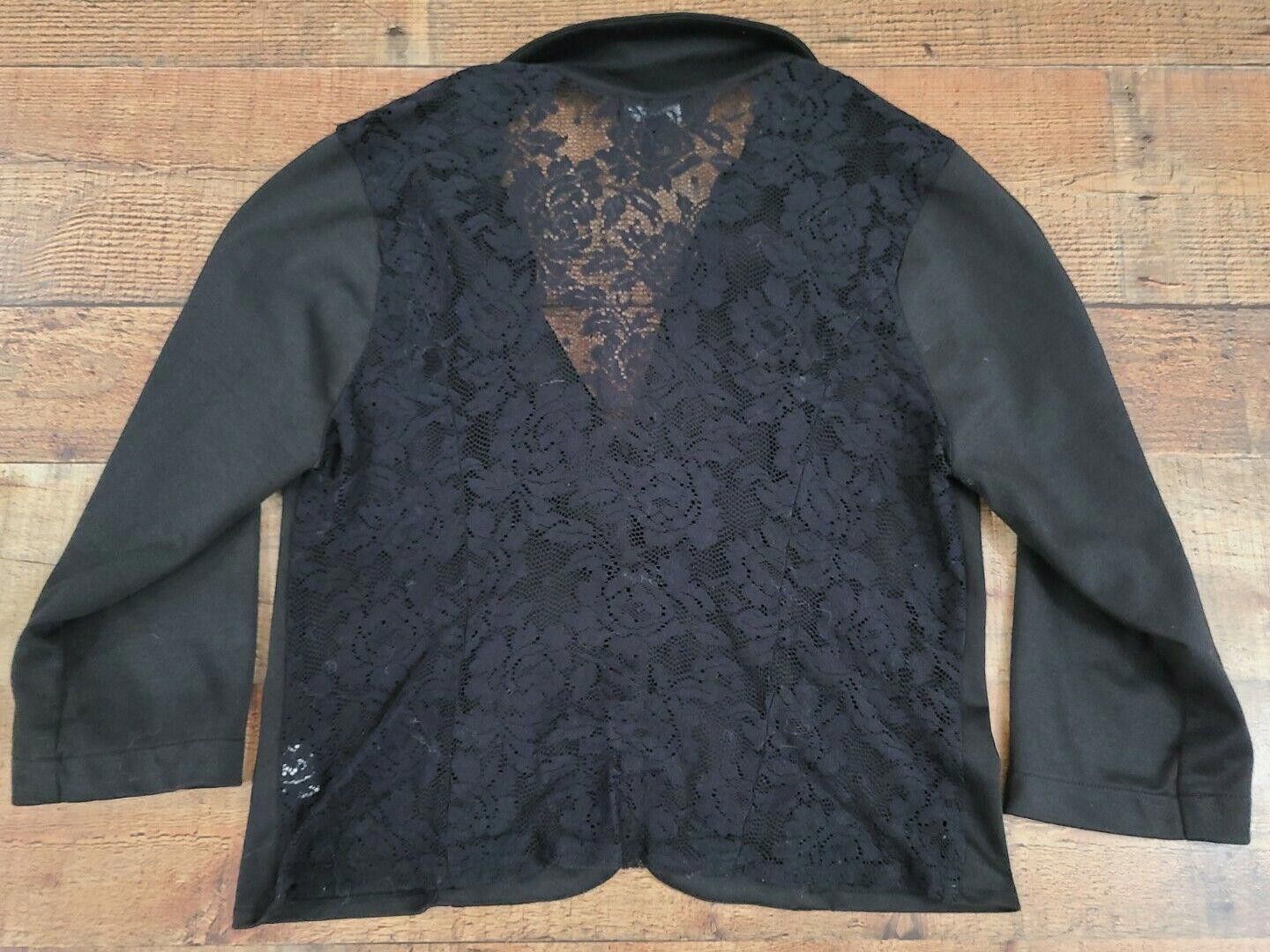 Debut Deb Blazer Black Large long Sleeve Lace Back Career Size L / US 10 / IT 46 - 2 Thumbnail