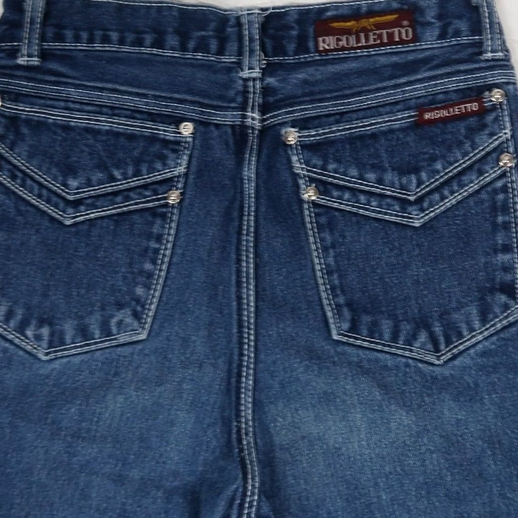 Vintage VINTAGE 90s Rigoletto Jeans Dark Wash Blue Denim High Rise Straight Womens 24 Waist Inseam 28 Jeans Size 25" / US 0 / IT 36 - 4 Thumbnail