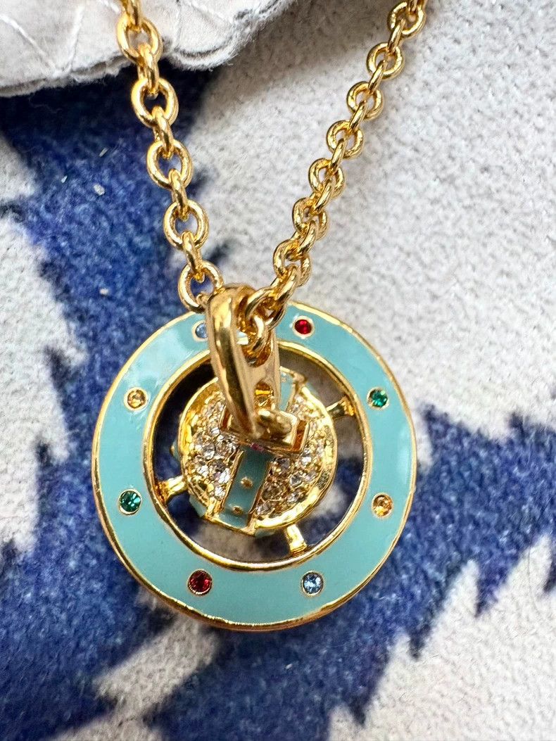 Vivienne Westwood Vivienne Westwood Blue enamel diamond Saturn Orb necklace Size ONE SIZE - 2 Thumbnail