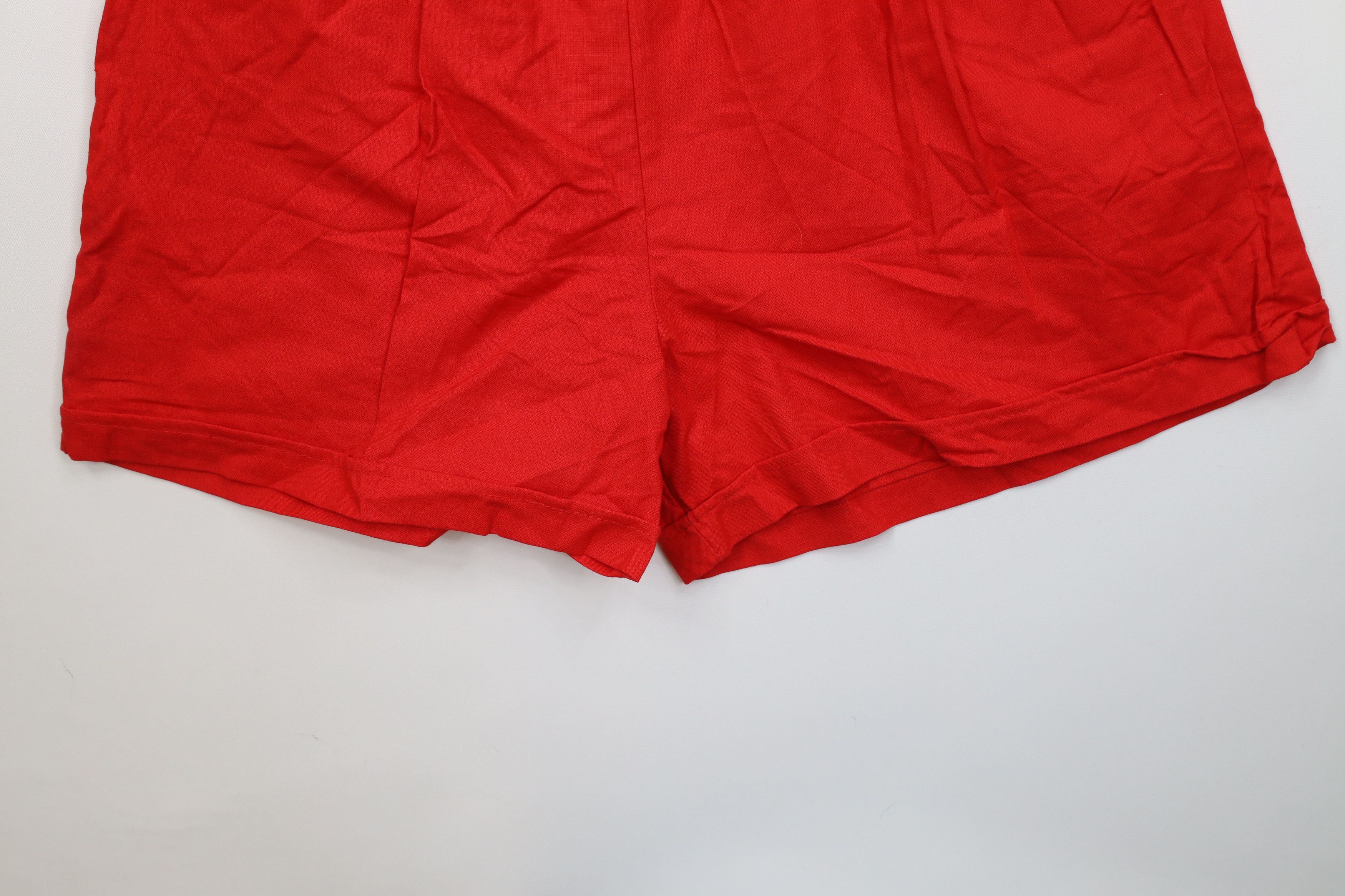Vintage Deadstock Vintage 90s Streetwear Blank Shorts Red Cotton USA Size 36" / US 14 / IT 50 - 4 Thumbnail