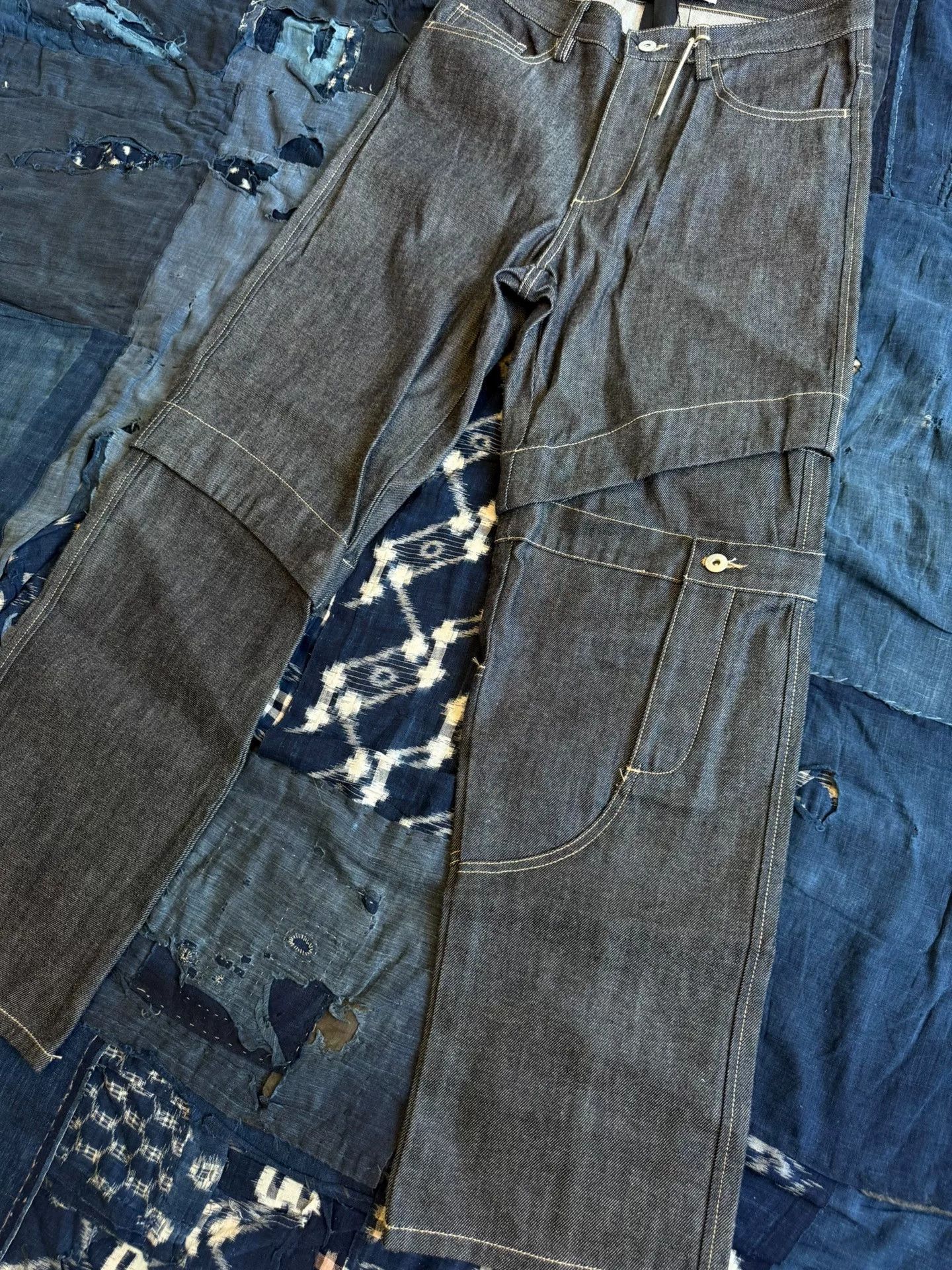 Feng Chen Wang Feng Chen Wang Patchwork Jeans FF12TRO503 Size US 26 / EU 42 - 5 Thumbnail