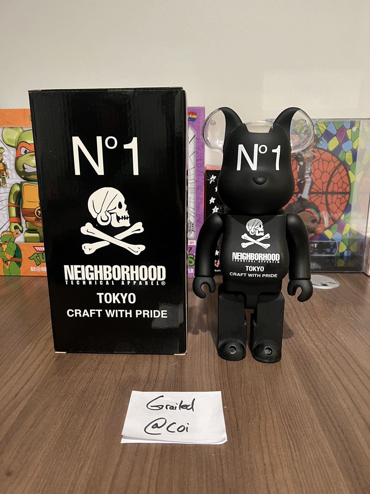 image of Medicom Bearbrick x Neighborhood Bearbrick (2012) in Black, Men's