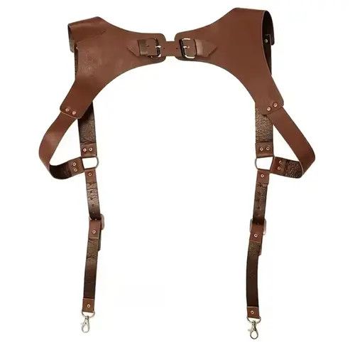 Jewelry × Vintage Brown Retro Vintage Men's Suspenders Belts Size ONE SIZE - 4 Thumbnail