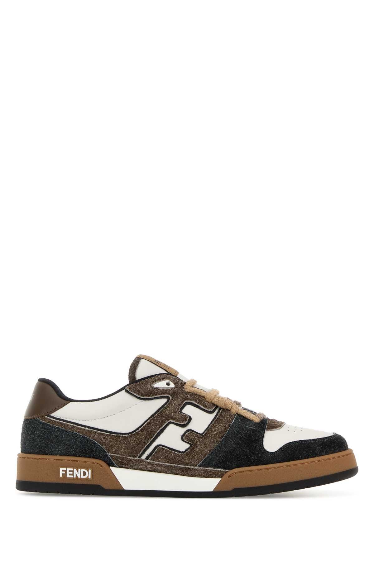 Fendi Multicolor Leather And Suede Fendi Match Sneakers Size US 10 / EU 43 - 1 Thumbnail