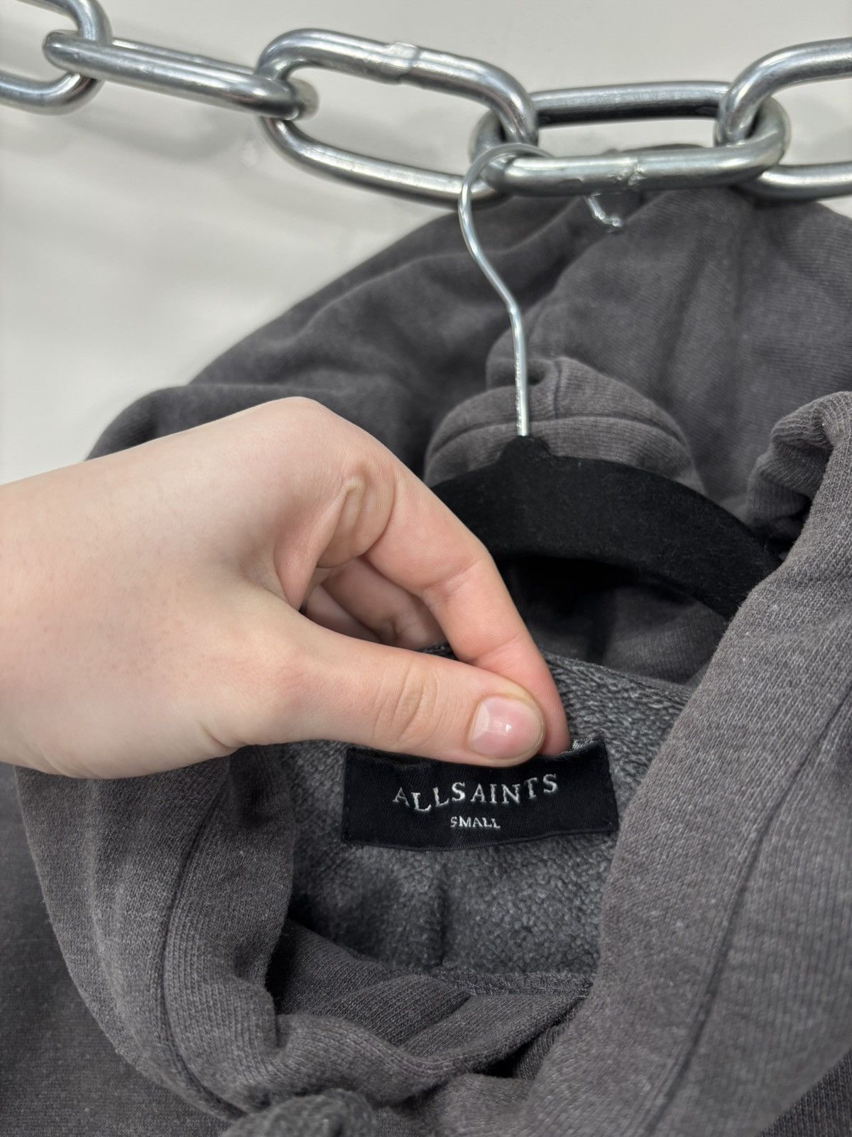 Allsaints AllSaints Raven OTH Men’s Grey Hoodie Pullover Sweatshirt Size US S / EU 44-46 / 1 - 9 Thumbnail