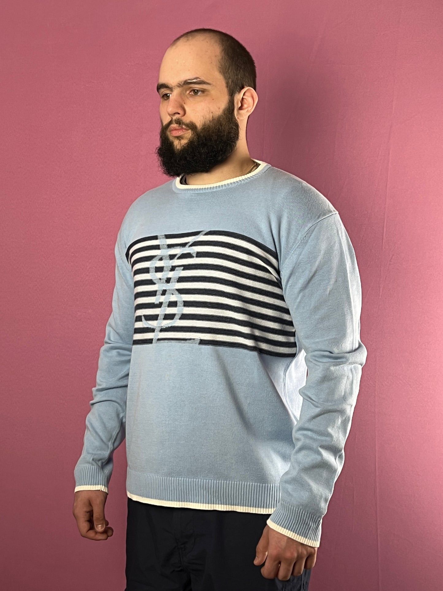 Yves Saint Laurent Yves Saint Laurent Vintage Men's Logo YSL Knit Sweater - L Size US L / EU 52-54 / 3 - 1 Thumbnail