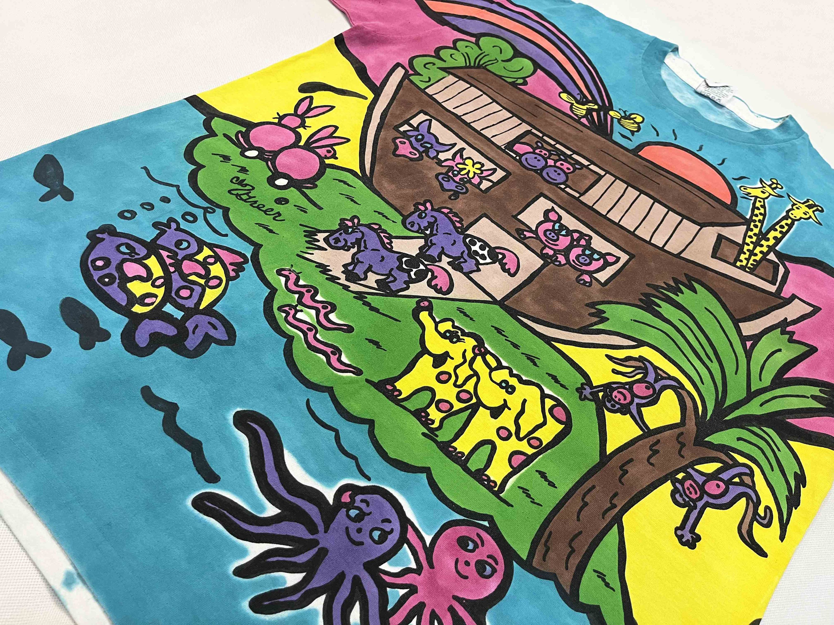 Gildan × Vintage Vintage Noah's Ark Animals Cartoon All Over Print T-Shirt Size US XL / EU 56 / 4 - 7 Thumbnail