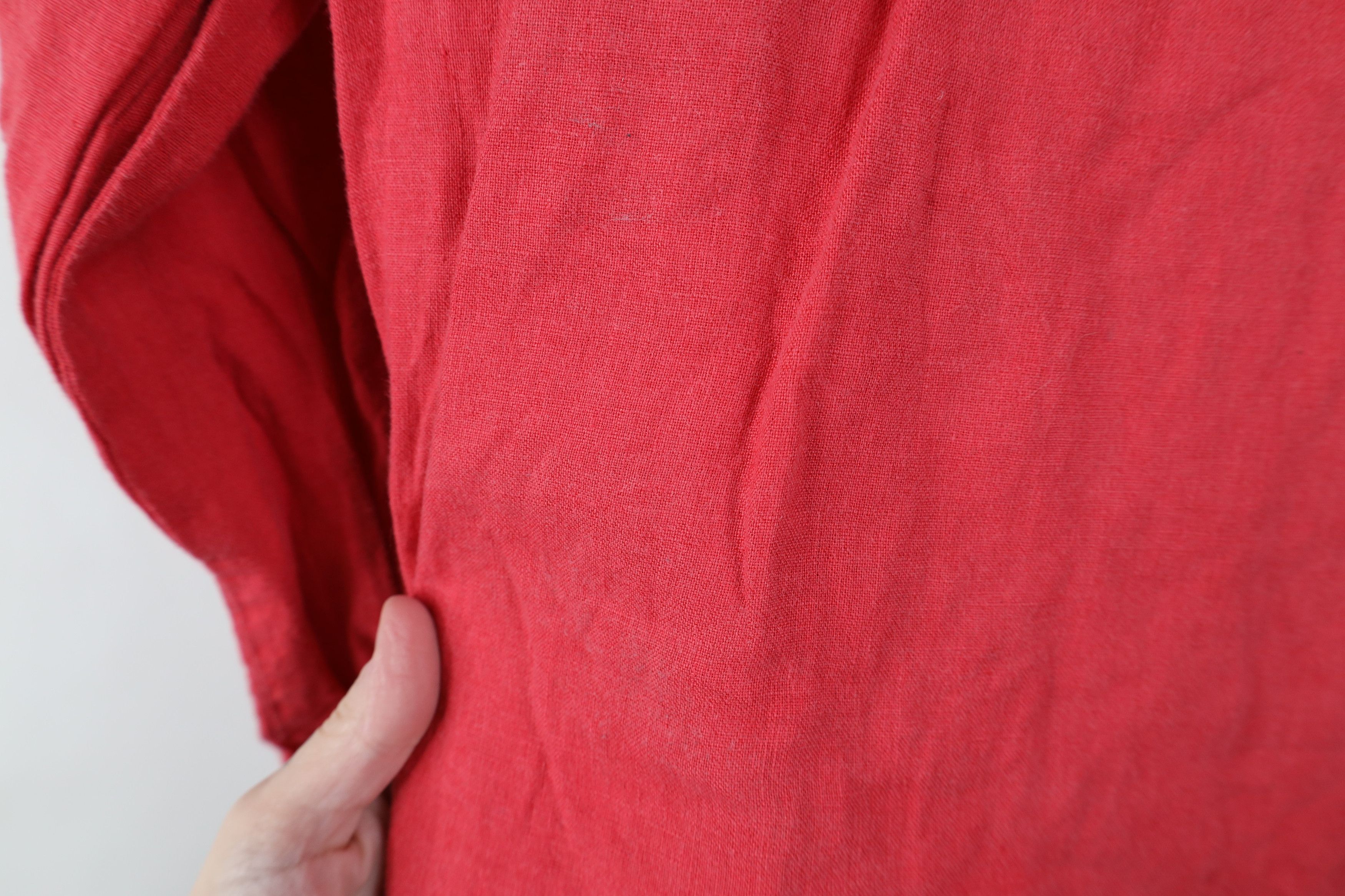 FLAX Flax Linen Blank Oversized Baggy Hoodie Tunic Pullover Red Size M / US 6-8 / IT 42-44 - 13 Thumbnail