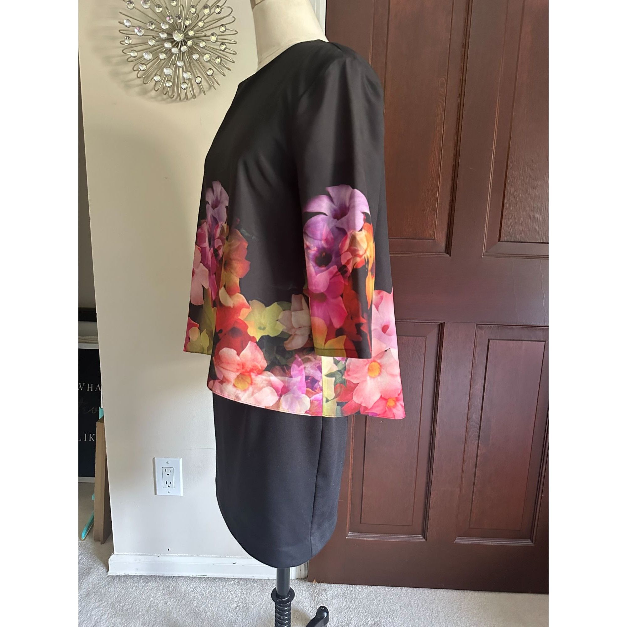 Ted Baker Ted Baker London Women's 'Cadie' Floral Print Popover Tunic Size XS / US 0-2 / IT 36-38 - 4 Thumbnail