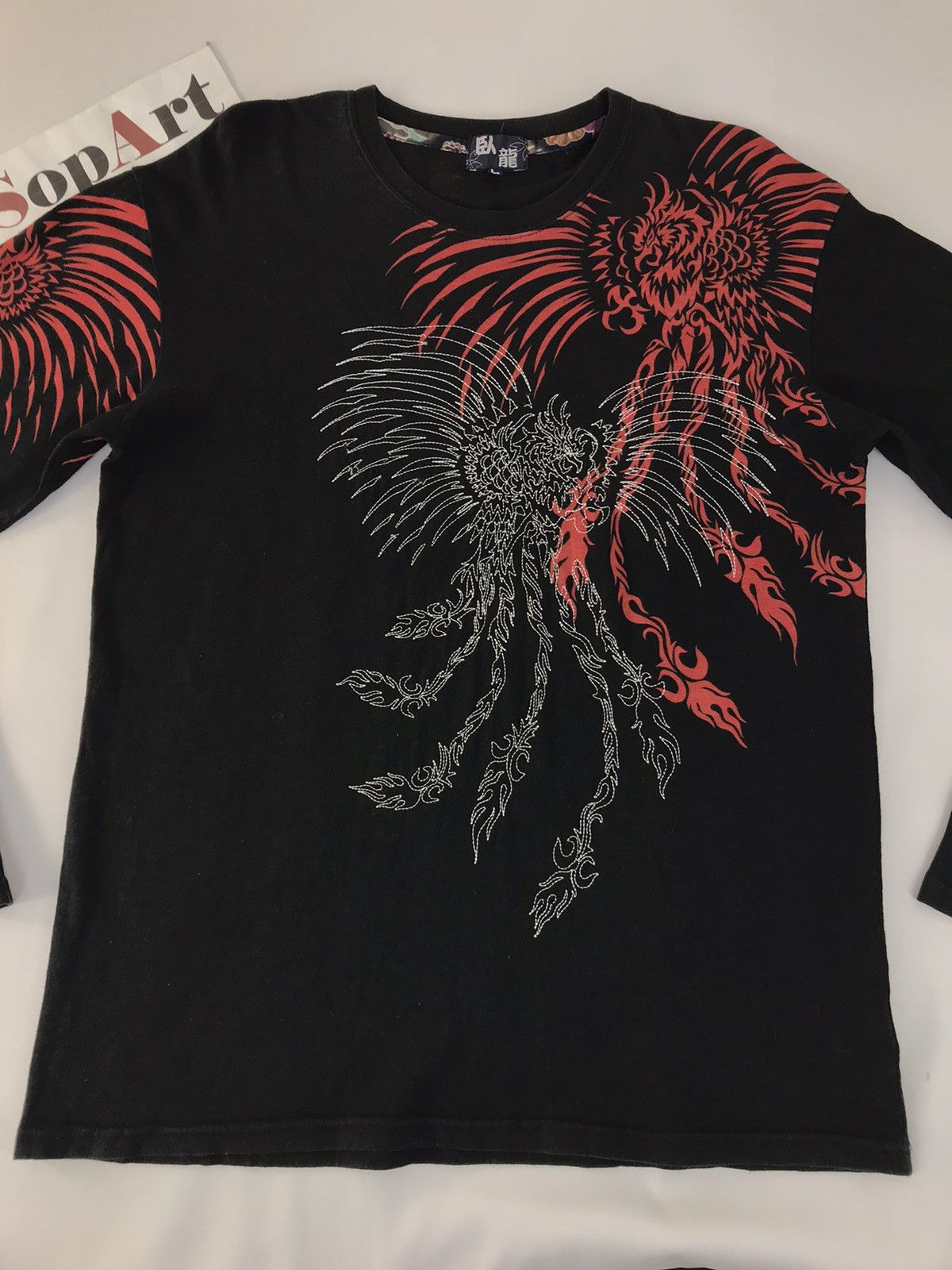 Japanese Brand × Vintage Vintage JapaneseBrand Embroidery Phoenix Long Sleeve S-Shirt Size US L / EU 52-54 / 3 - 3 Thumbnail