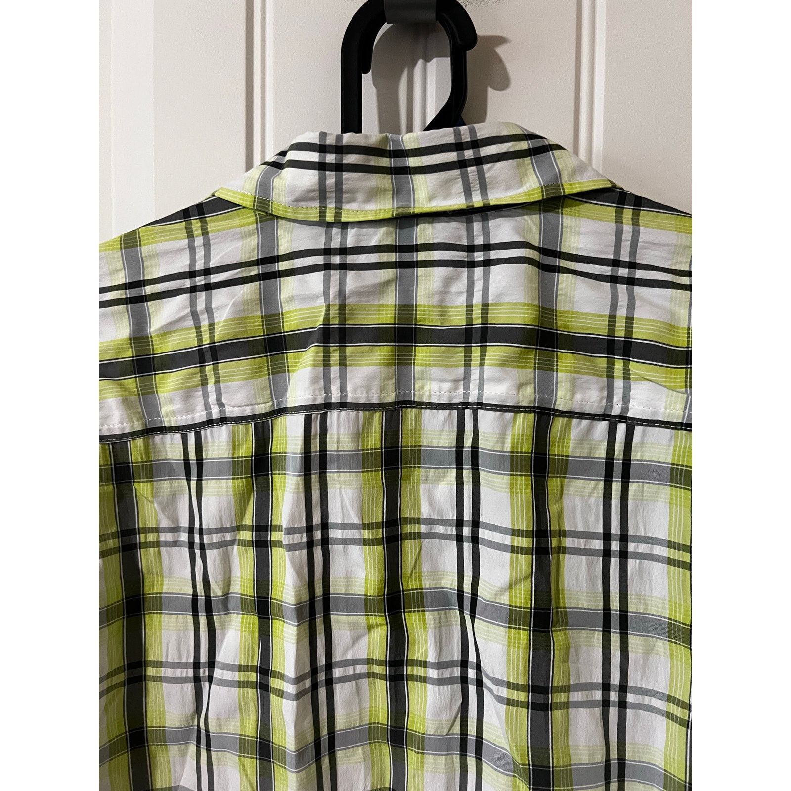Eddie Bauer Adventure Button Front Shirt Plaid Short Sleeves Green Top Size US XL / EU 56 / 4 - 10 Thumbnail