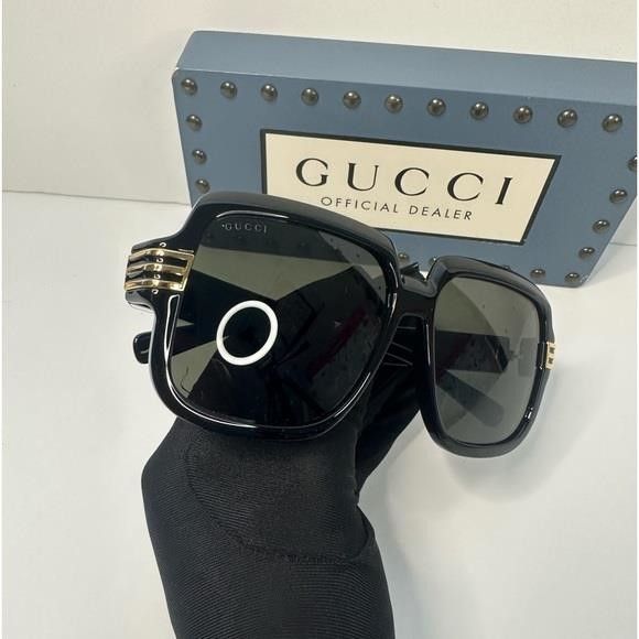 Gucci New - Authentic Gucci Sunglasses Men's GG0979S 001 Black/Gr Size ONE SIZE - 13 Thumbnail