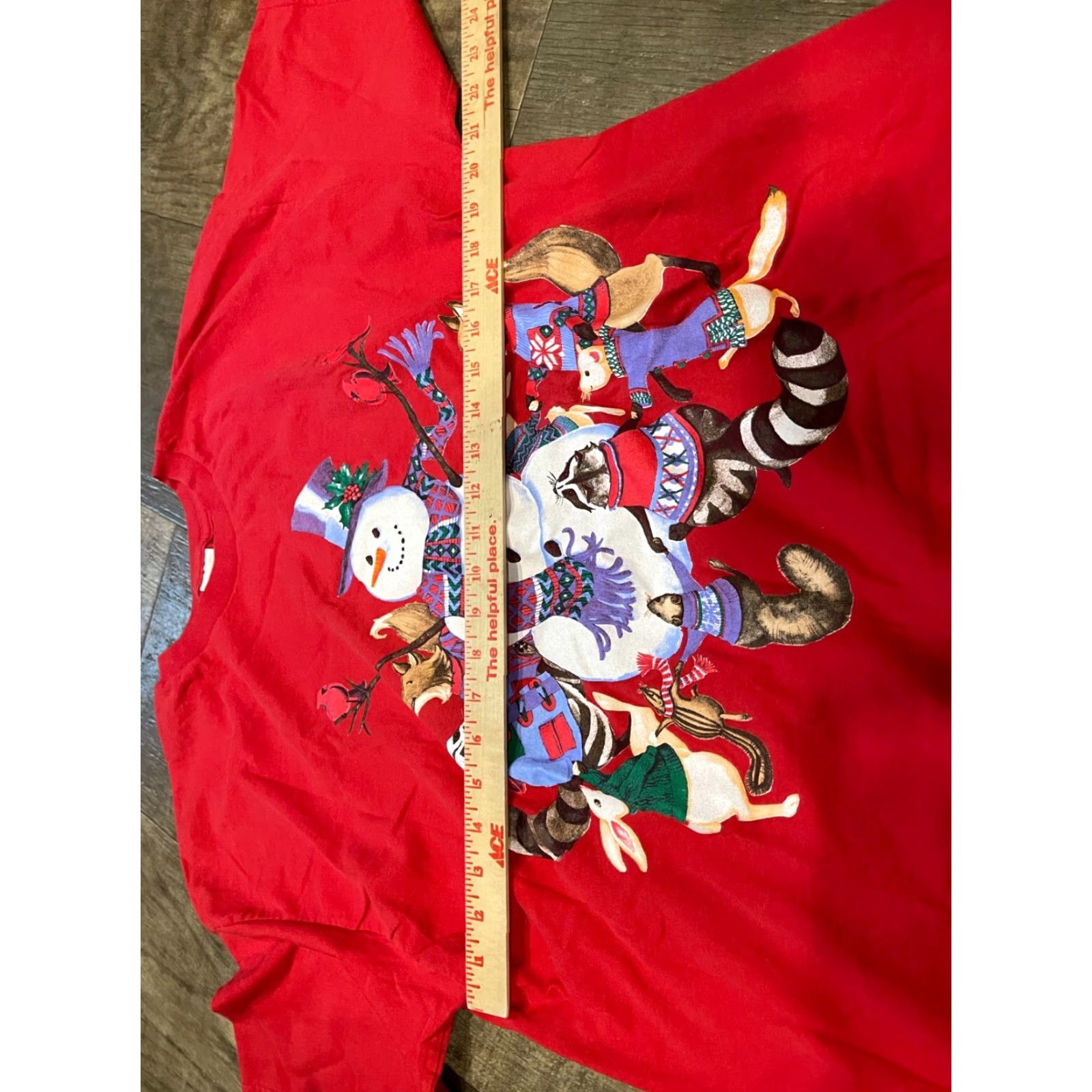 Vintage Atlas Sportswear Christmas Shirt Adult XL Red Snowman Animals Graphic Holiday Shirt Size XL / US 12-14 / IT 48-50 - 3 Thumbnail