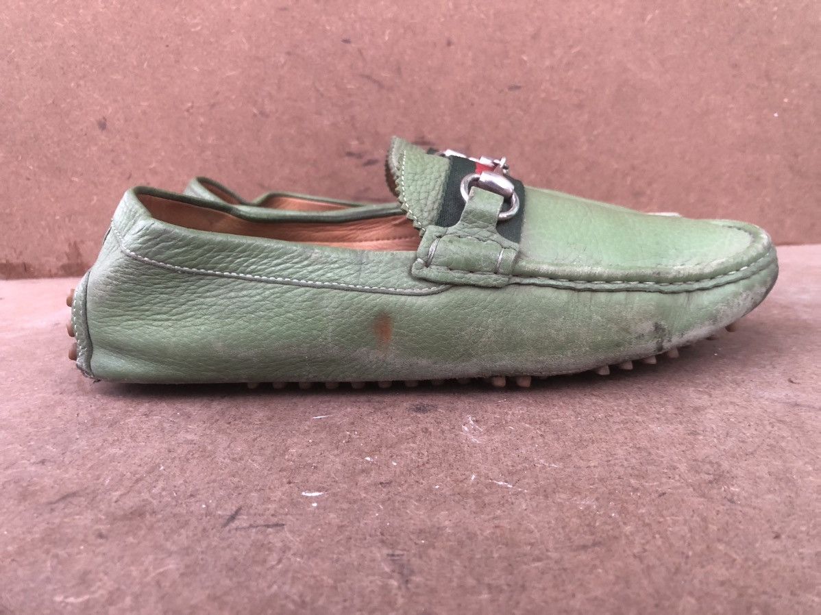 Gucci Gucci 322741 green calfskin Leather Men’s driving sneakers Size US 6.5 / EU 39-40 - 3 Thumbnail