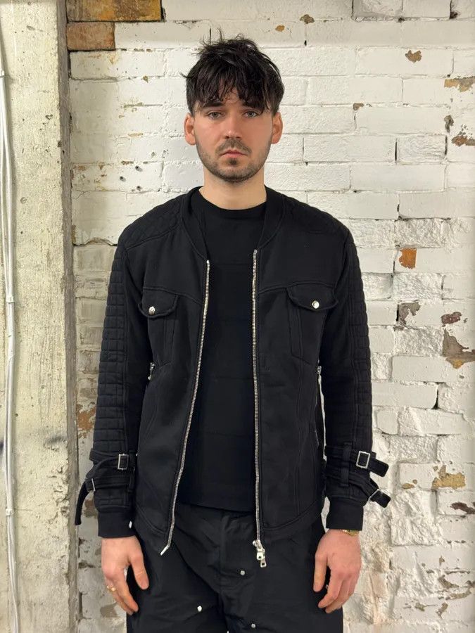 Balmain AW2017 Balmain Black Buckled Quilted Zip-up Jacket Size US M / EU 48-50 / 2 - 2 Thumbnail