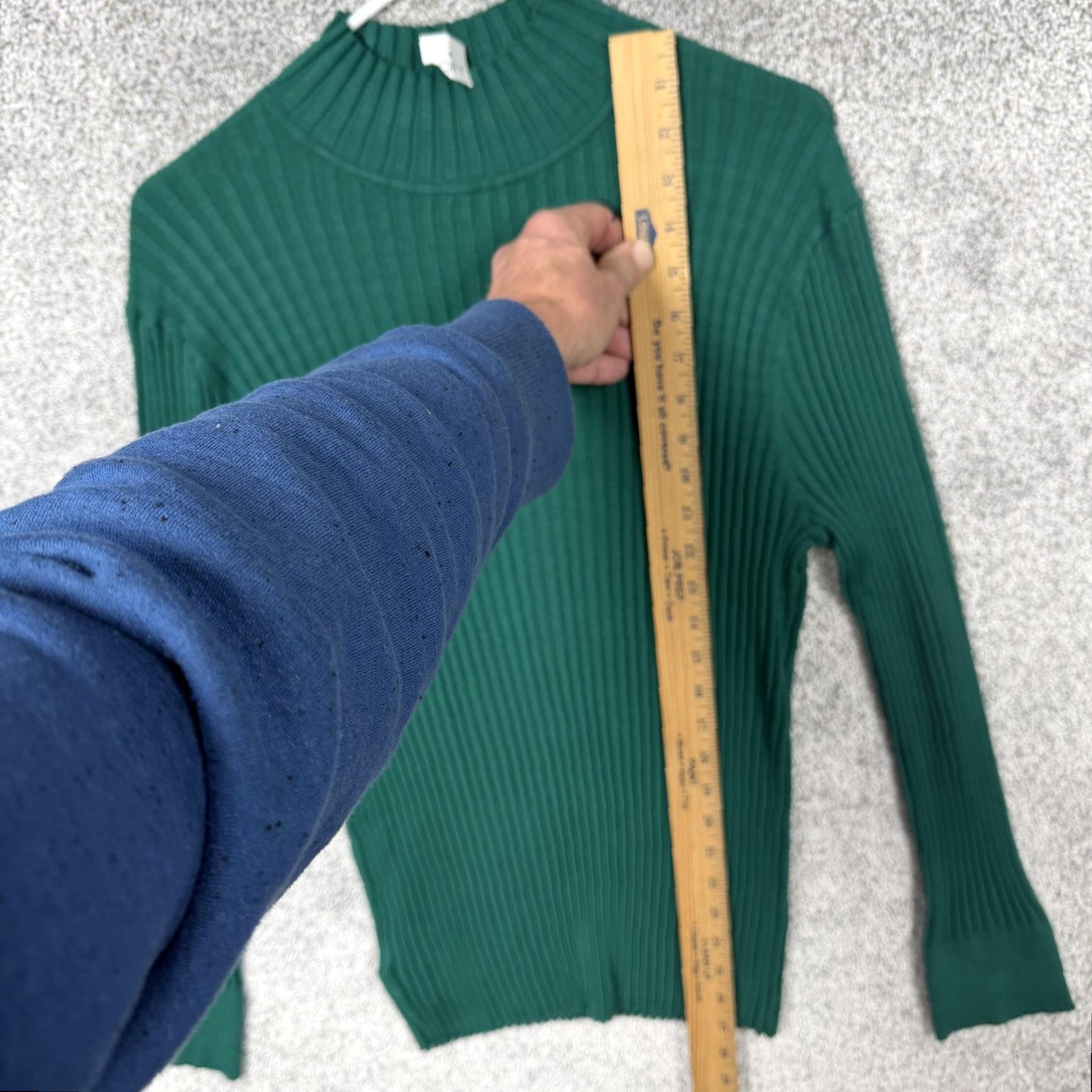 Loft LOFT Sweater Women's XL Green Mock Neck Ribbed Knit Minimalist Cozy Layering Size XL / US 12-14 / IT 48-50 - 2 Thumbnail