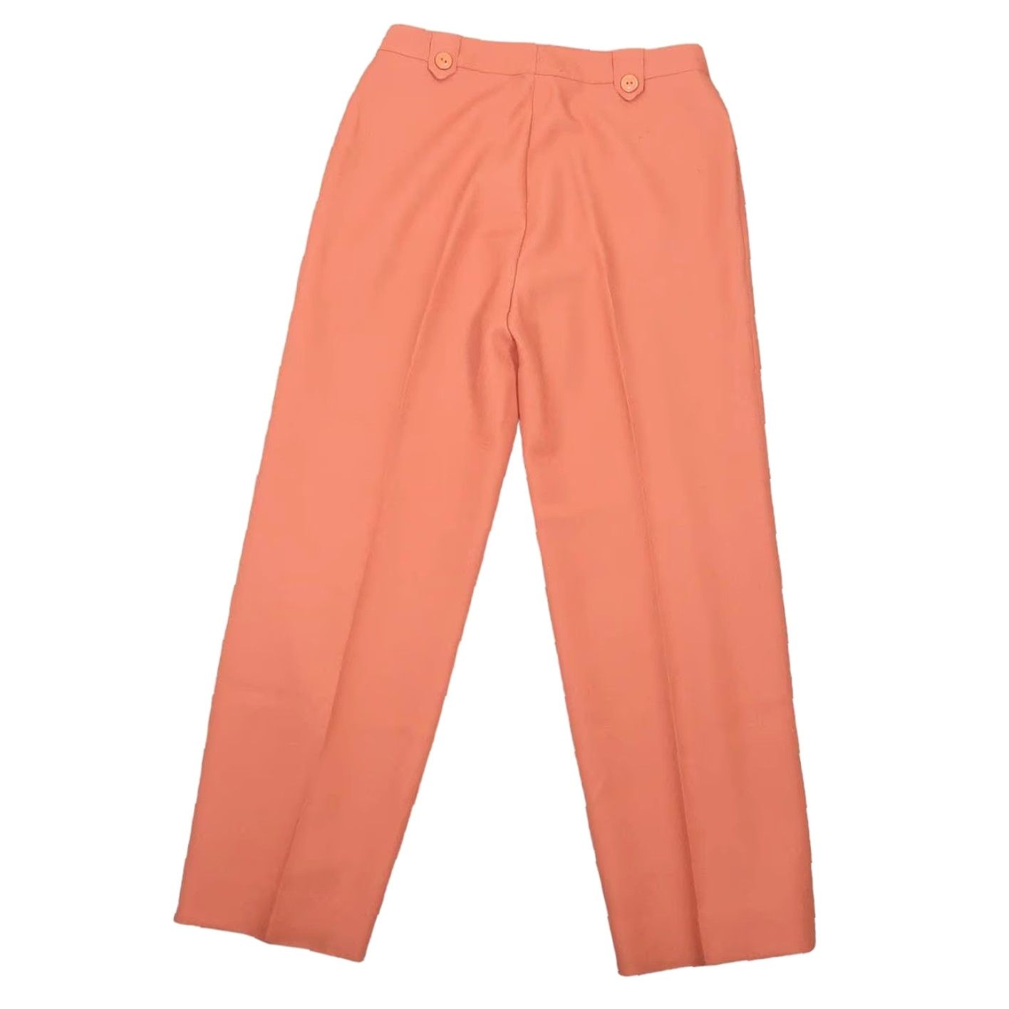 Vintage VINTAGE Hippie 70s tan orange high rise wide straight leg pants 14 Womens Casual Workwear Polyester Inseam 28" waist 29" Rise 14" Size 29" - 3 Thumbnail