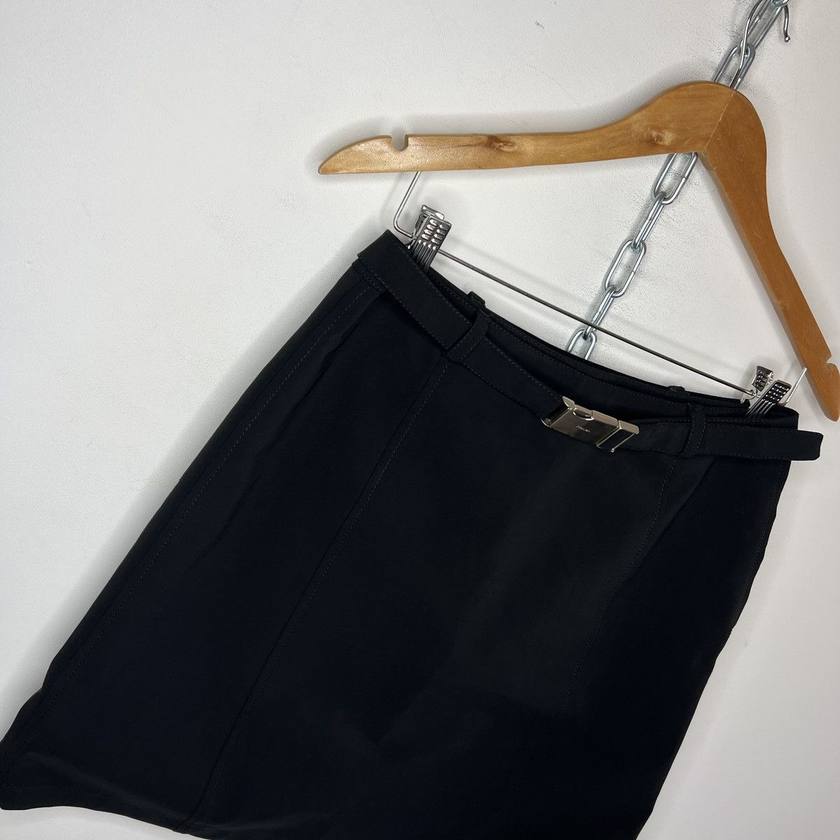 Prada Prada Black Nylon Belted Archive Mini Skirt Size 28" / US 6 / IT 42 - 3 Thumbnail