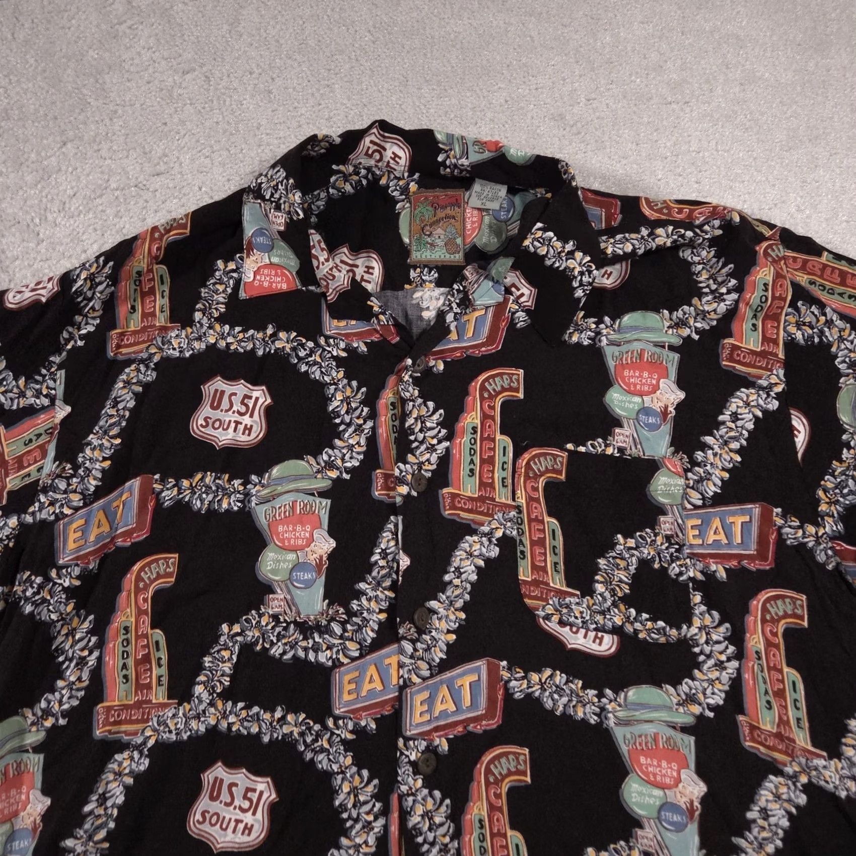 Vintage VINTAGE Pineapple Connections Shirt Mens XL Black Hawaiian Aloha Camp 90s Size US XL / EU 56 / 4 - 3 Thumbnail