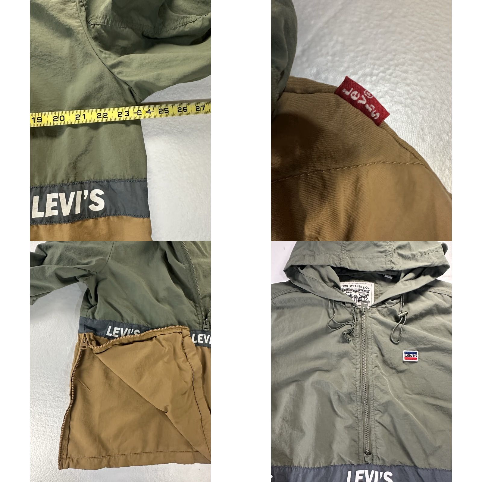Levi's Levi’s Nylon Pullover Windbreaker Mens Large Olive Tan Relaxed Fit Jacket Size US L / EU 52-54 / 3 - 8 Thumbnail